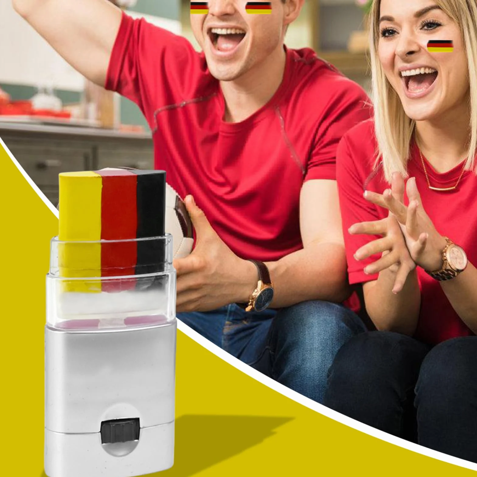 Crayon De Maquillage Stick Tricolore Bleu Blanc Rouge Pour Les Fêtes Football Championnat Europe 2025
