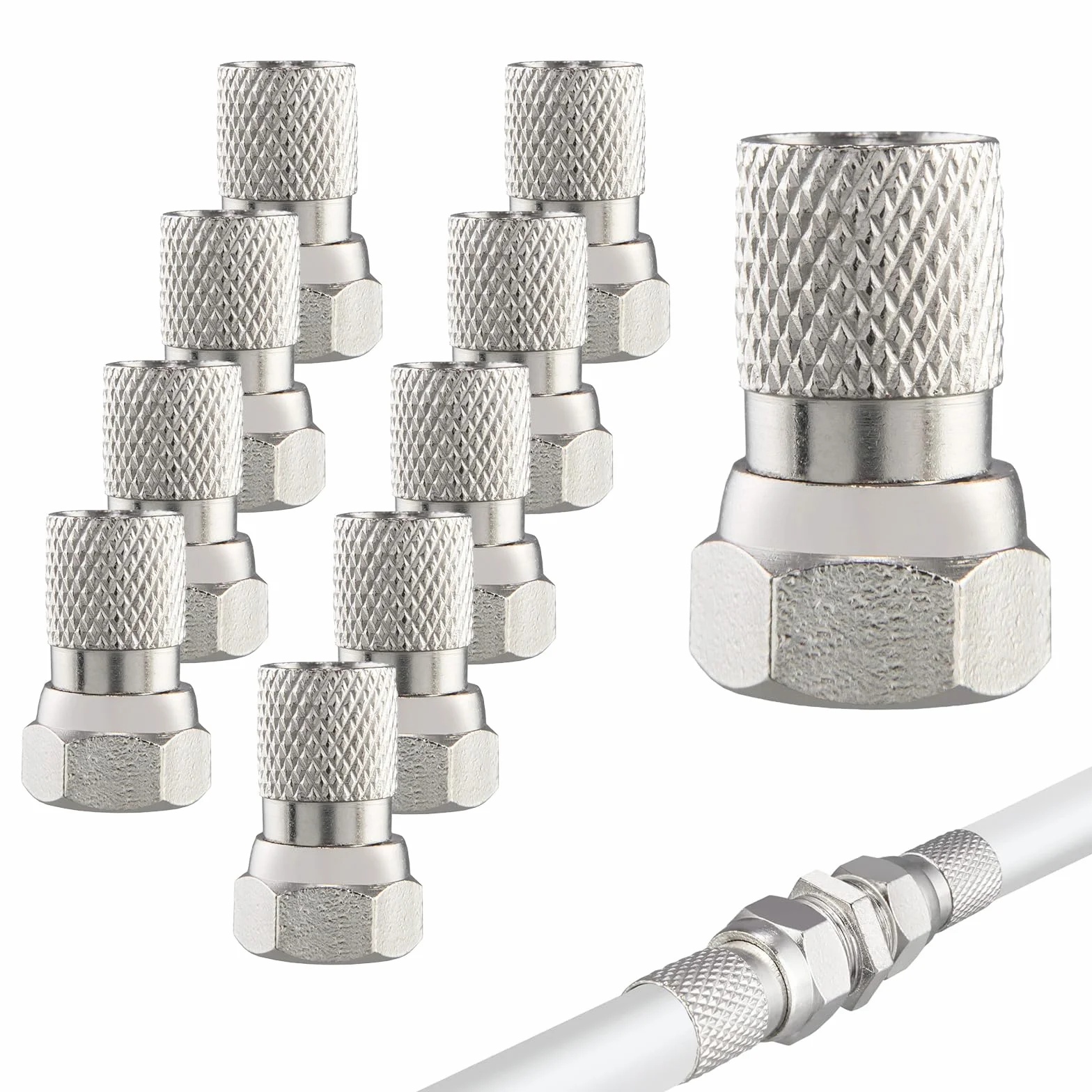 Connecteur F 7mm, 10 PCS Adaptateur Antenne TV, Fiche Coaxiale