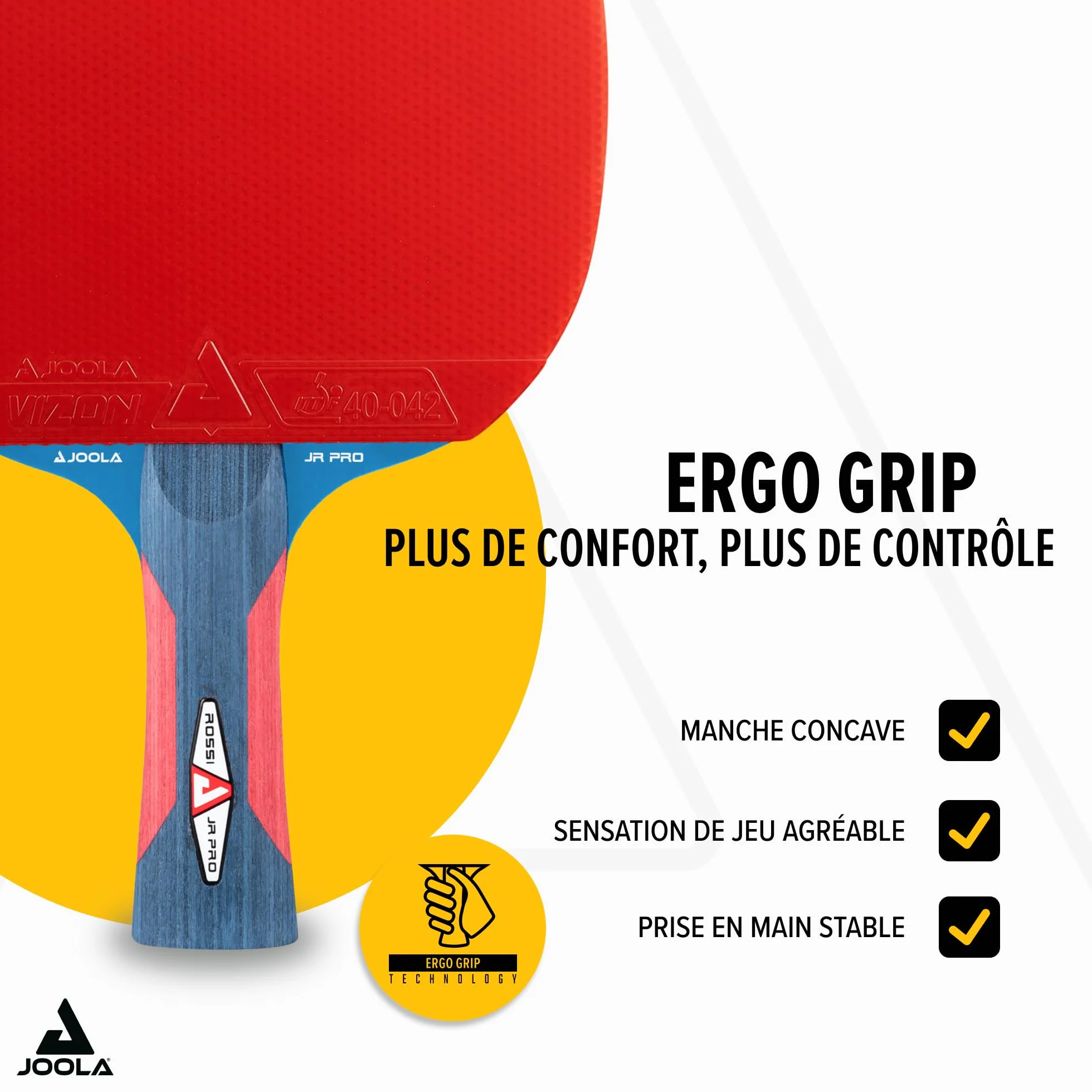 JOOLA Raquette de Tennis de Table Tête de Cheval Junior Pro ITTF 5 étoiles Enfant, 1.8 mm