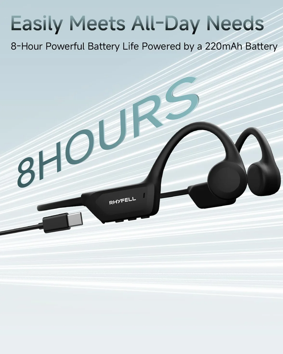 Casque Conduction Osseuse Bluetooth 6.0, Écouteurs Sport Oreilles Libres avec Micro, Étanchéité IPX5, 8H d'Autonomie, Ultra-Léger 28g, Idéal pour Course à Pied, Cyclisme, Fitness