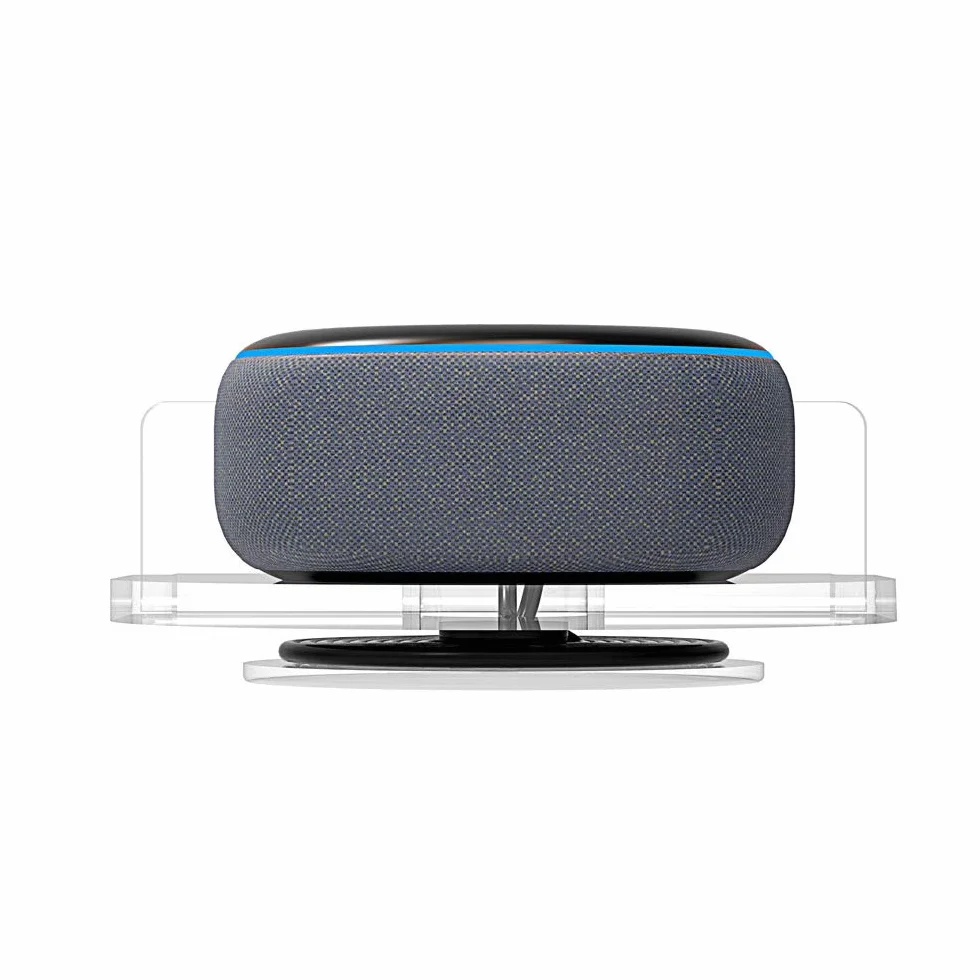 For Alexa Echo Dot 3rd Wall Mount Stand（Not include echo dot） Accessories with Integrated Cable Management, No Screws Required, Speaker Accessories Rack (Alexa Echo Dot 3rd, Transparent) A336