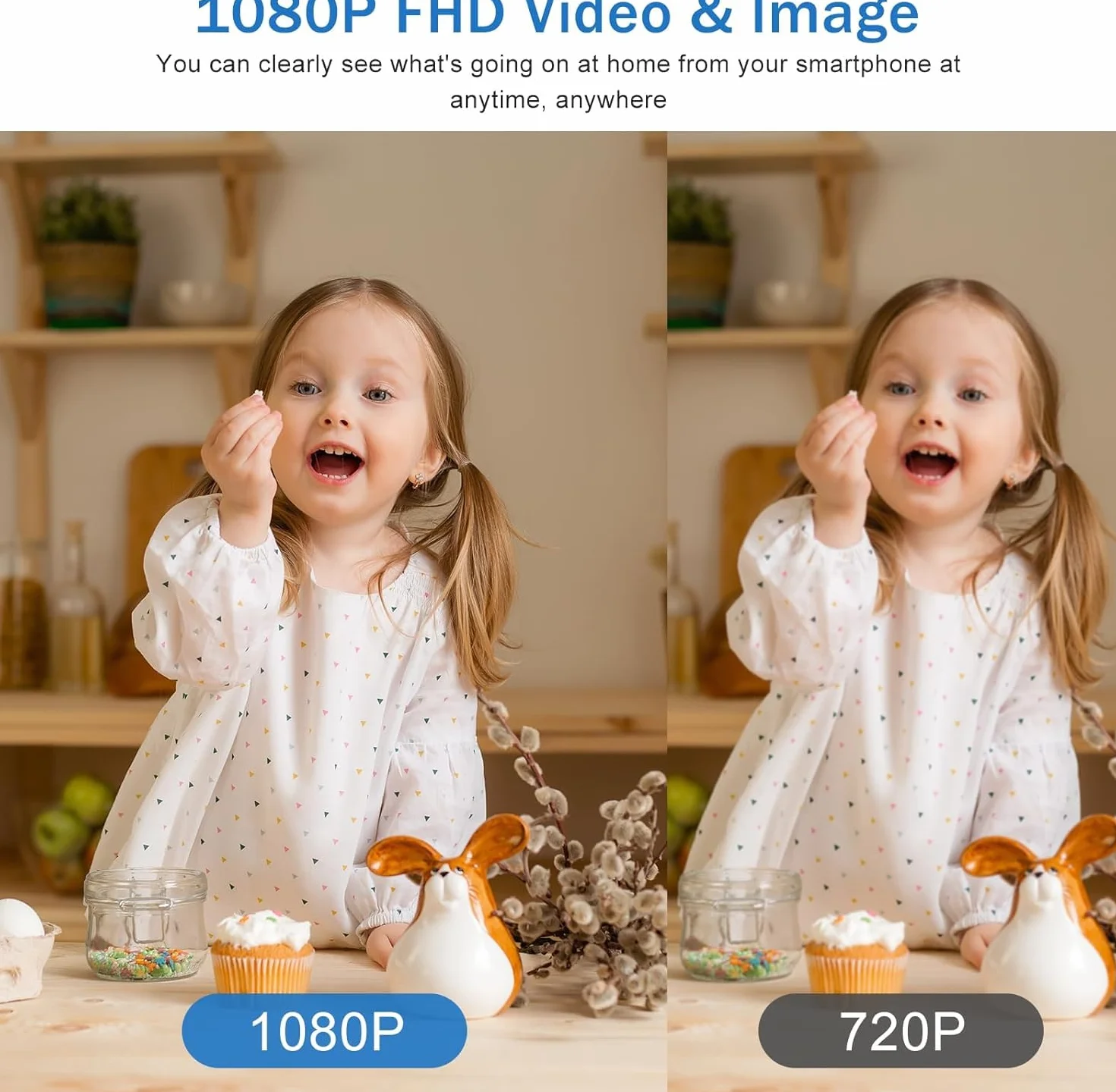 WiFi Caméra,1080P HD Caméra de Surveillance Interieur/Extérieur sans Fil avec Audio et Vidéo, avec Enregistrement Longue Batteries, pour l'extérieur/intérieur