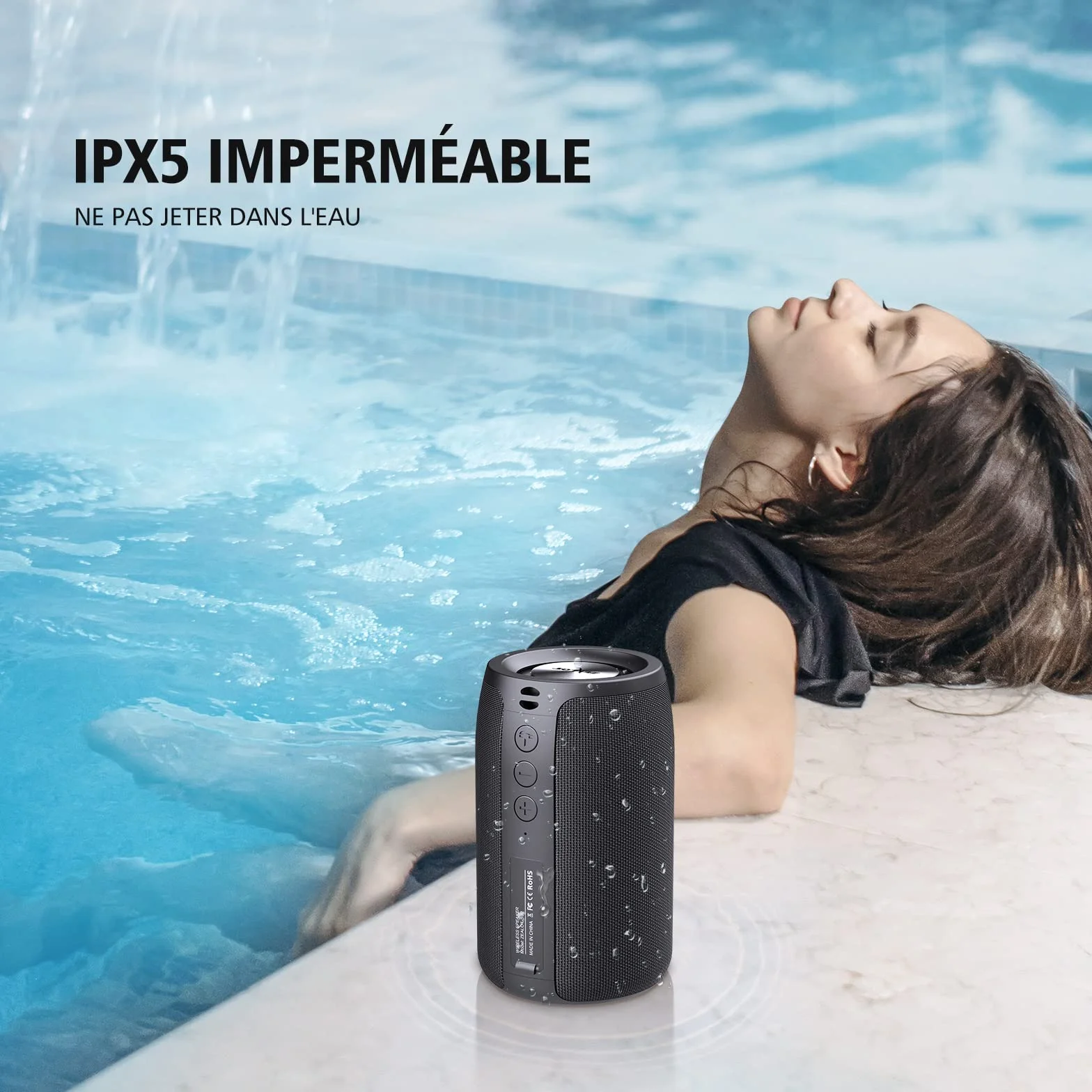 ZEALOT Enceinte Bluetooth Portable IPX5 12 Heures Autonomie Bluetooth 5.0 TWS Microphone Intégré