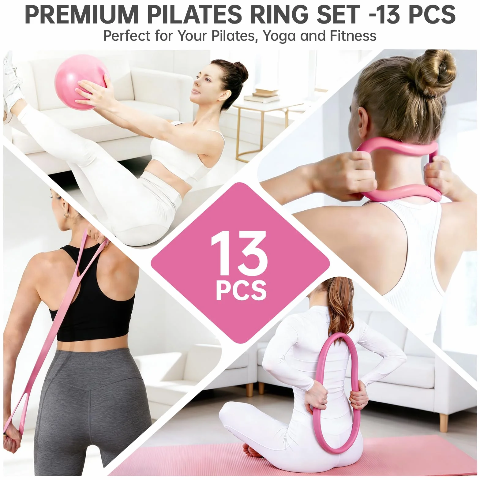 Pilates Ring Set 13 Pièces Cercle Magique Fitness Femmes