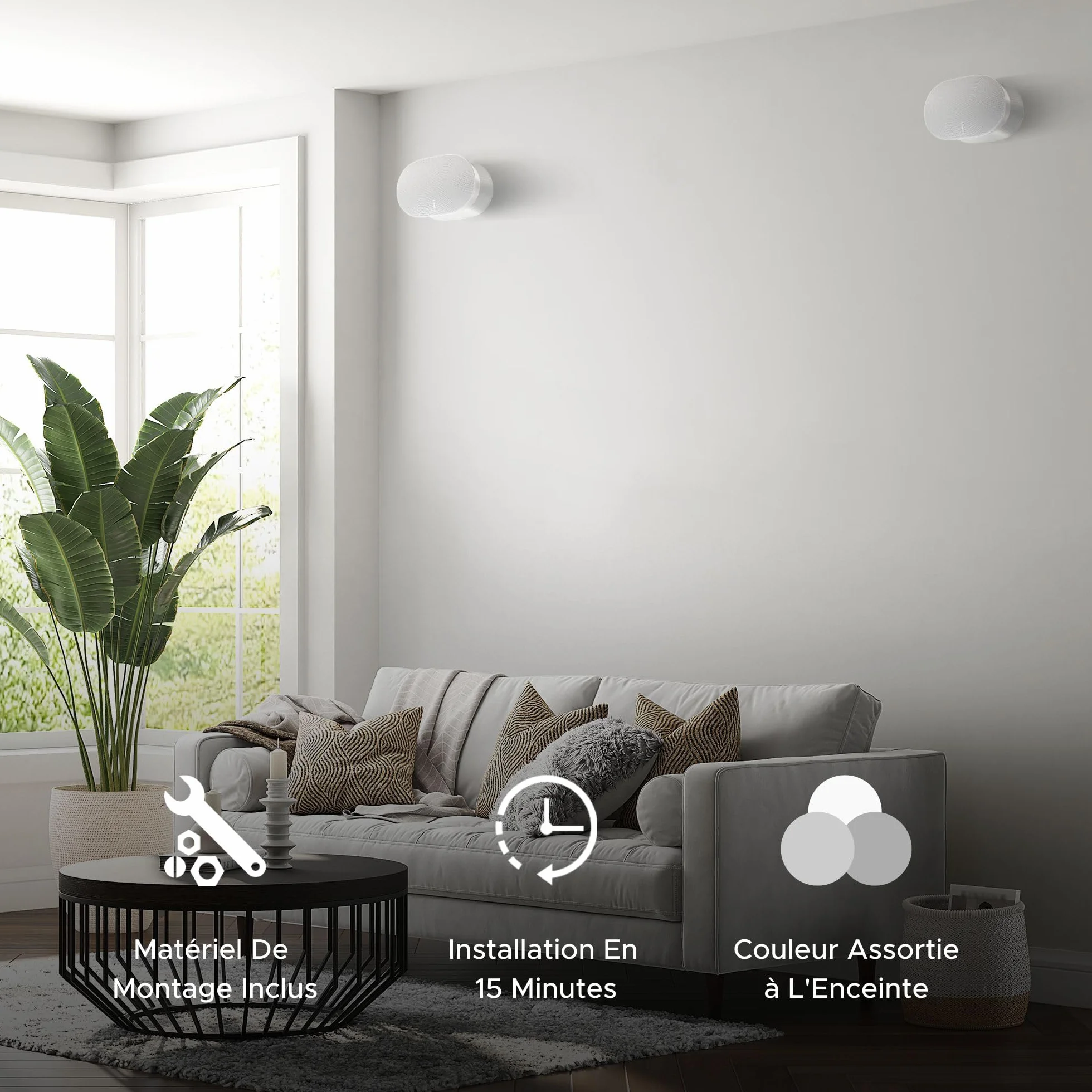 Sound Bass ERA300 Support Mural, Inclinable et Pivotant, Blanc, Simple (1 pièce), Compatible avec Sonos ERA 300, Installation Facile, Kit de Fixation Inclus