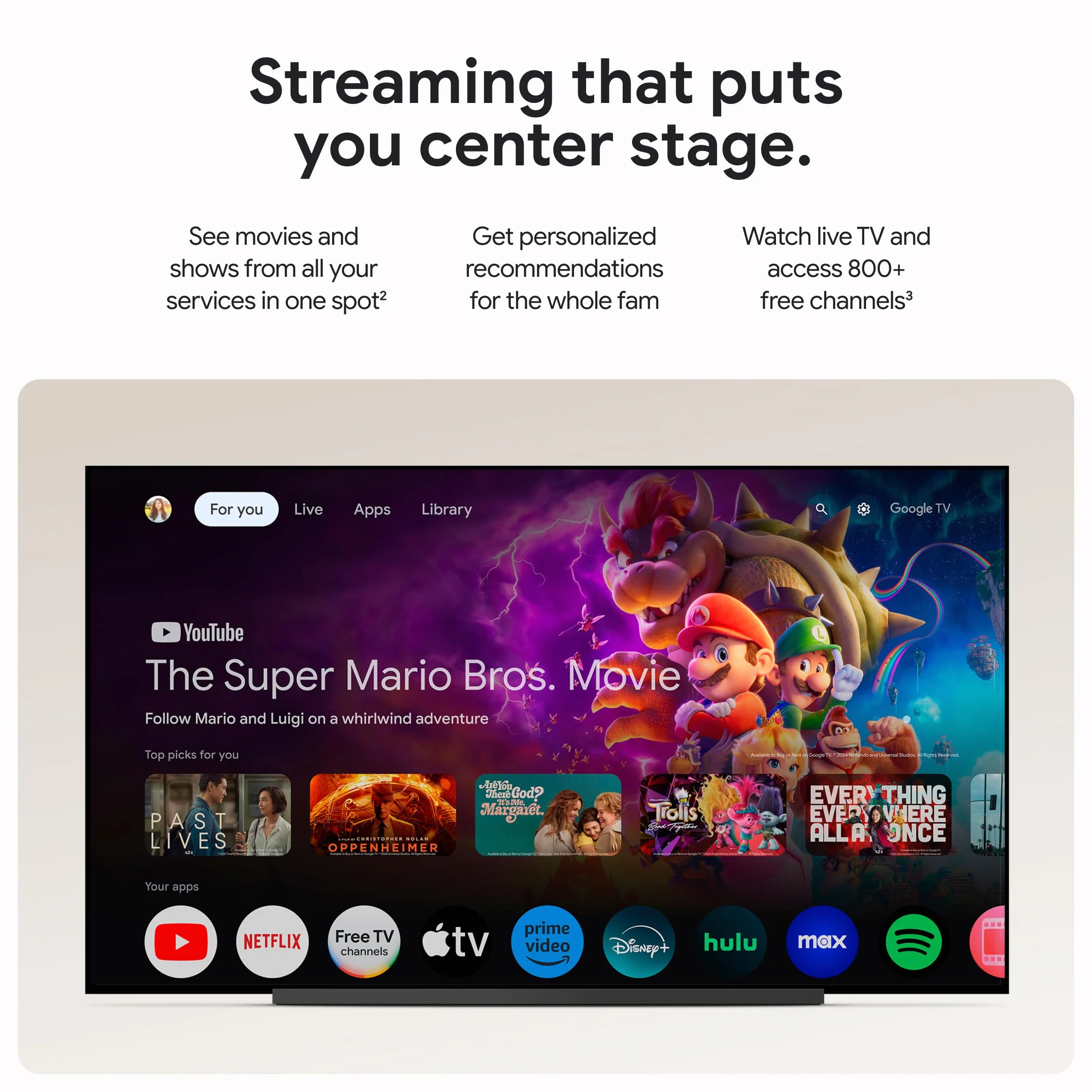 Google Streamer TV 4K - Diffusion Rapide de Divertissement sur Votre téléviseur avec télécommande de Recherche vocale - Regardez des Films, des émissions, des émissions en Direct et Netflix en 4K HDR
