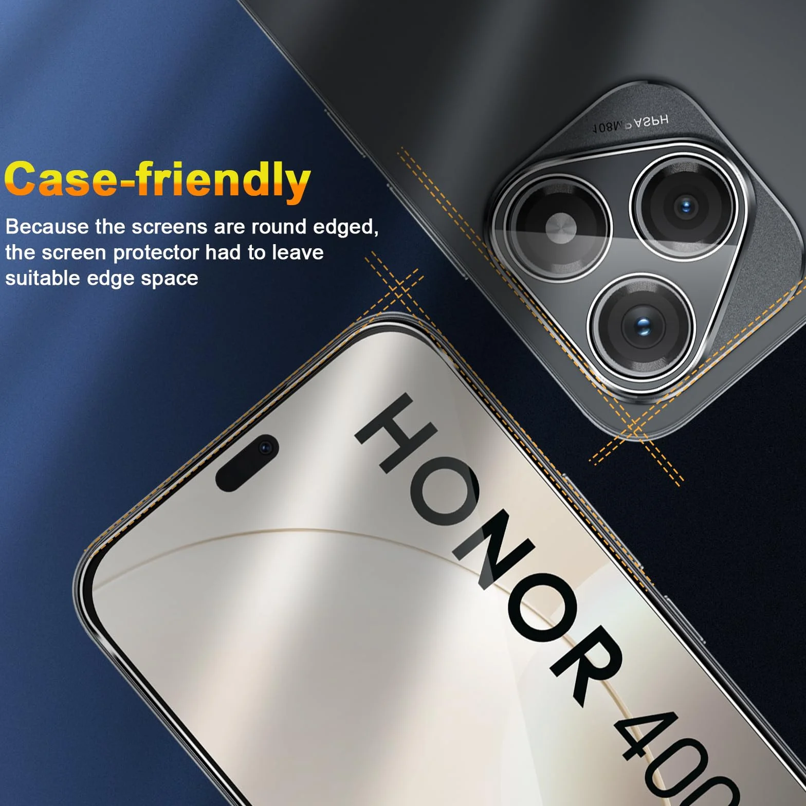 QULLOO Verre Trempé pour Honor 400 Lite 5G, 3 Pièces Protecteur D'écran et 2 Pièces Caméra Arrière Protecteur, 9H Dureté Film Protection Écran HD Clarté Anti Rayures Vitre Protection
