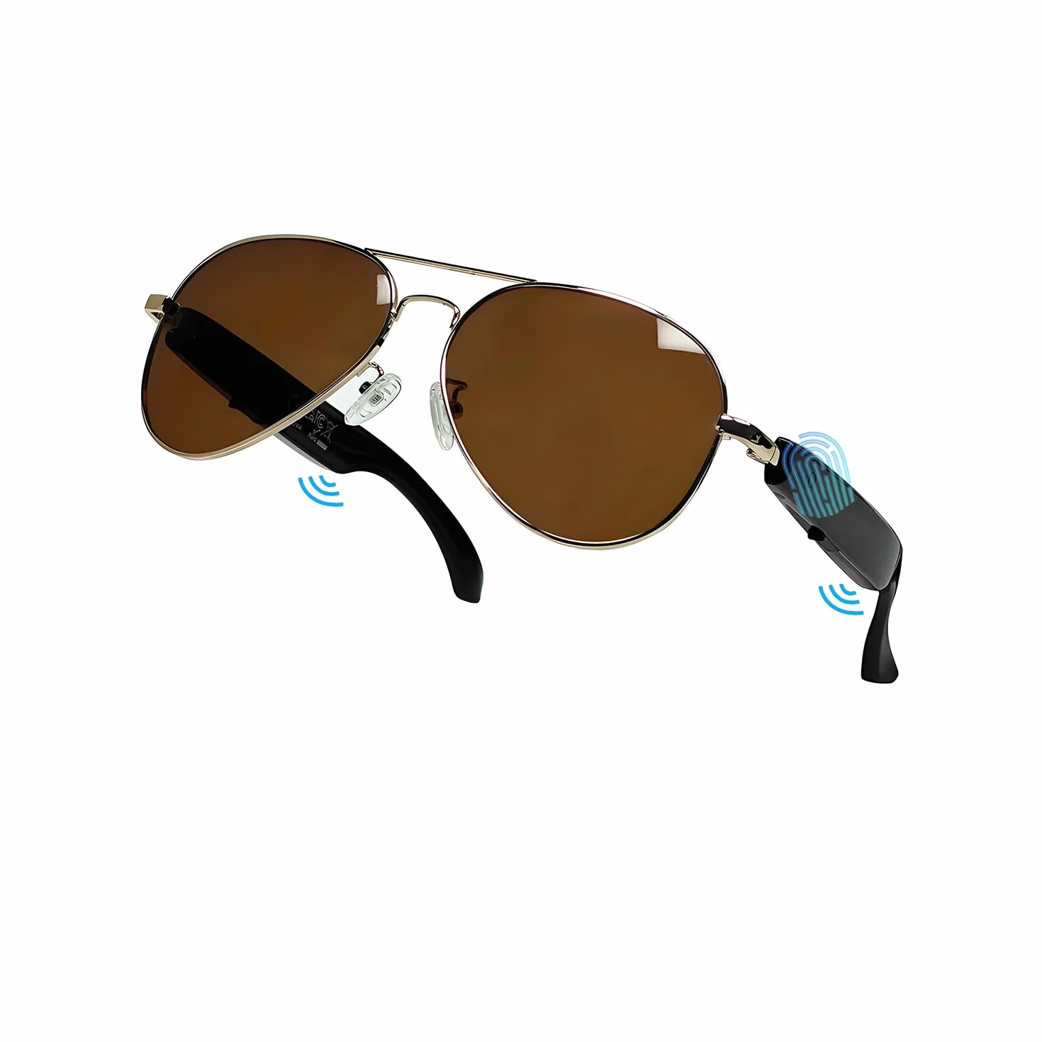 LONGLU Lunettes intelligentes, lunettes intelligentes AI avec application Hyper MZT – Traduction en temps réel de plus de 100 langues, photographie tactile, protection UV400 et Bluetooth 5.4 (marron)