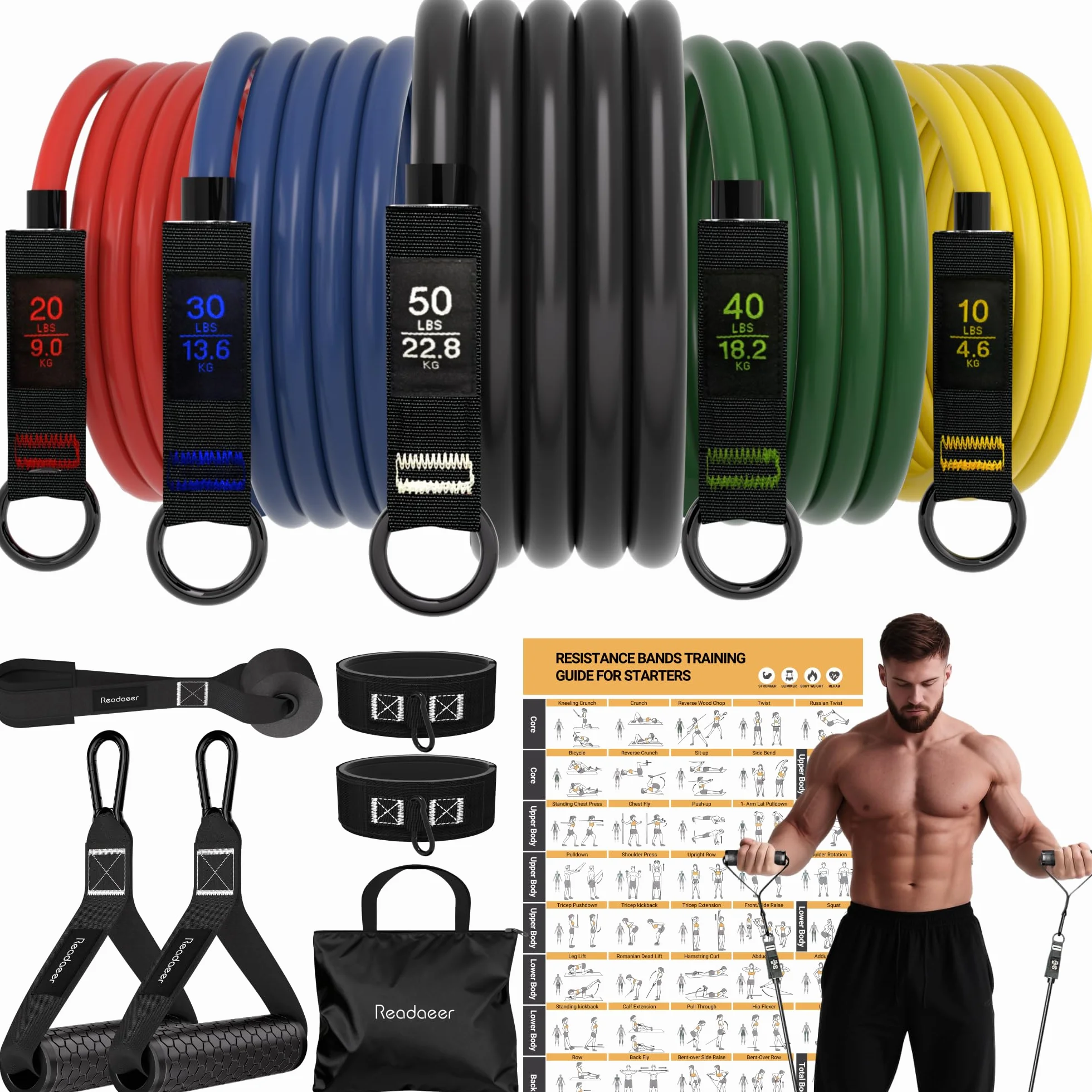 Elastique Musculation 5 Niveaux 150 lbs pour TRX Gymnase Domicile