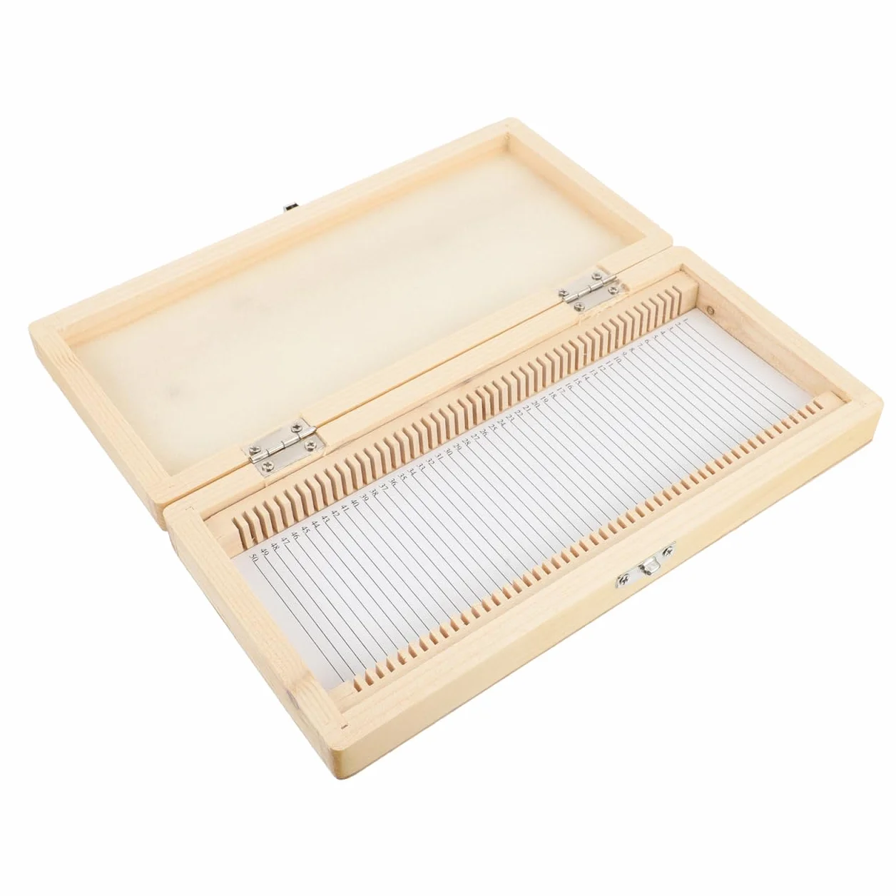 Boîte de Rangement pour Lames de Microscope 50 Lames Métal Nickelé Serrure