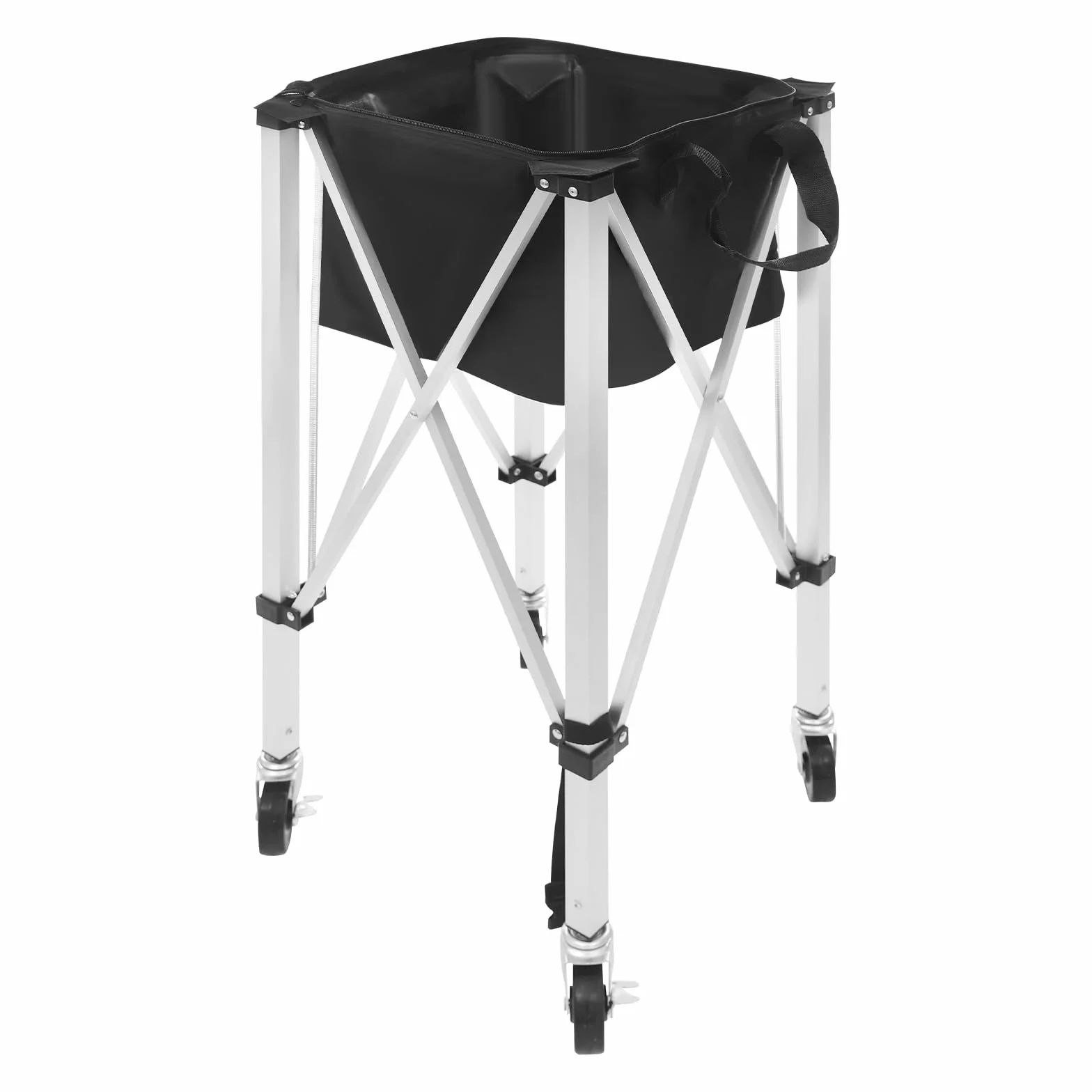 Panier à balles de tennis pliable en aluminium avec roues X cadre 150-170 balles