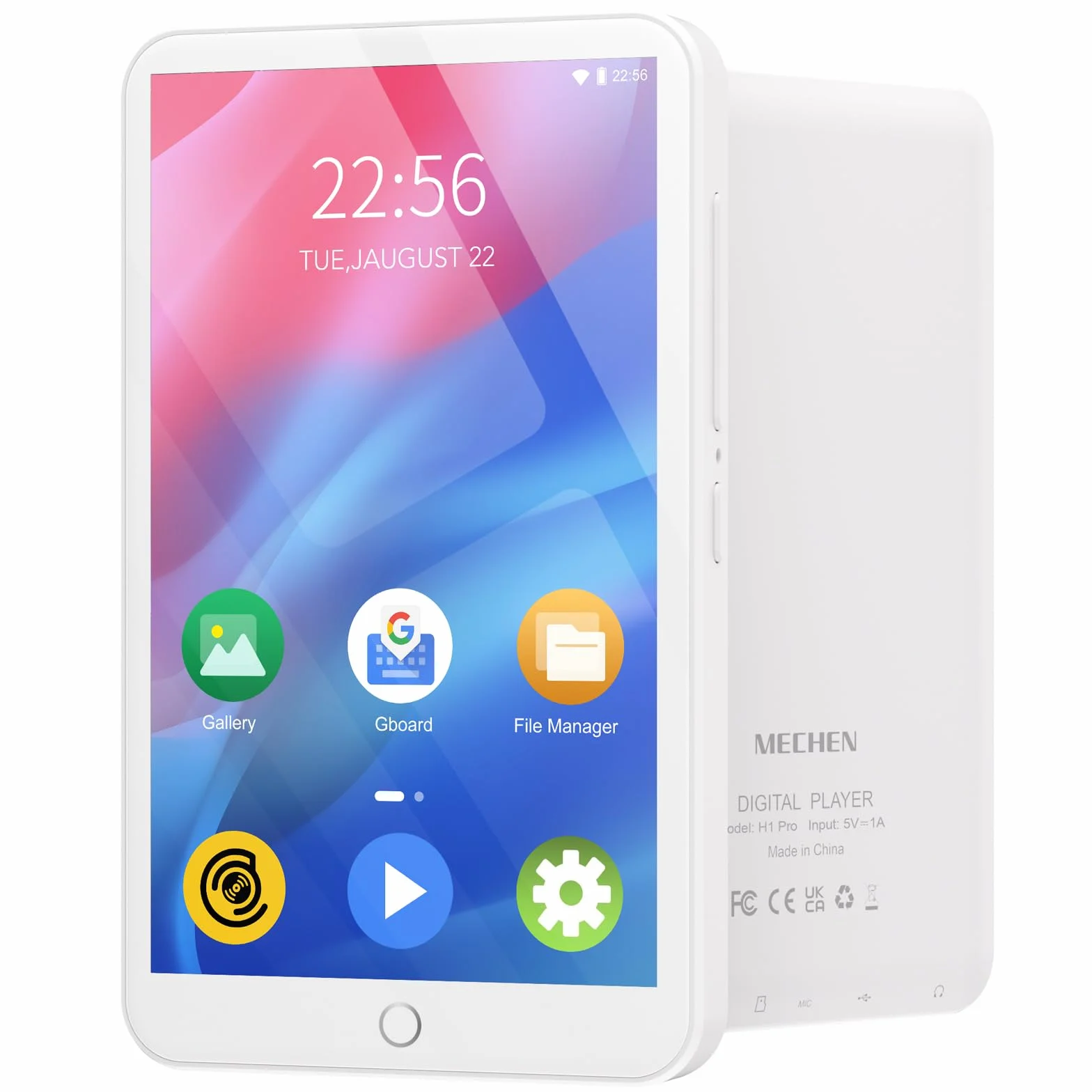 MECHEN Lecteur MP3 Spotify Bluetooth MP4 Radio WiFi Android 9.0 Écran Tactile 4 Pouces Blanc