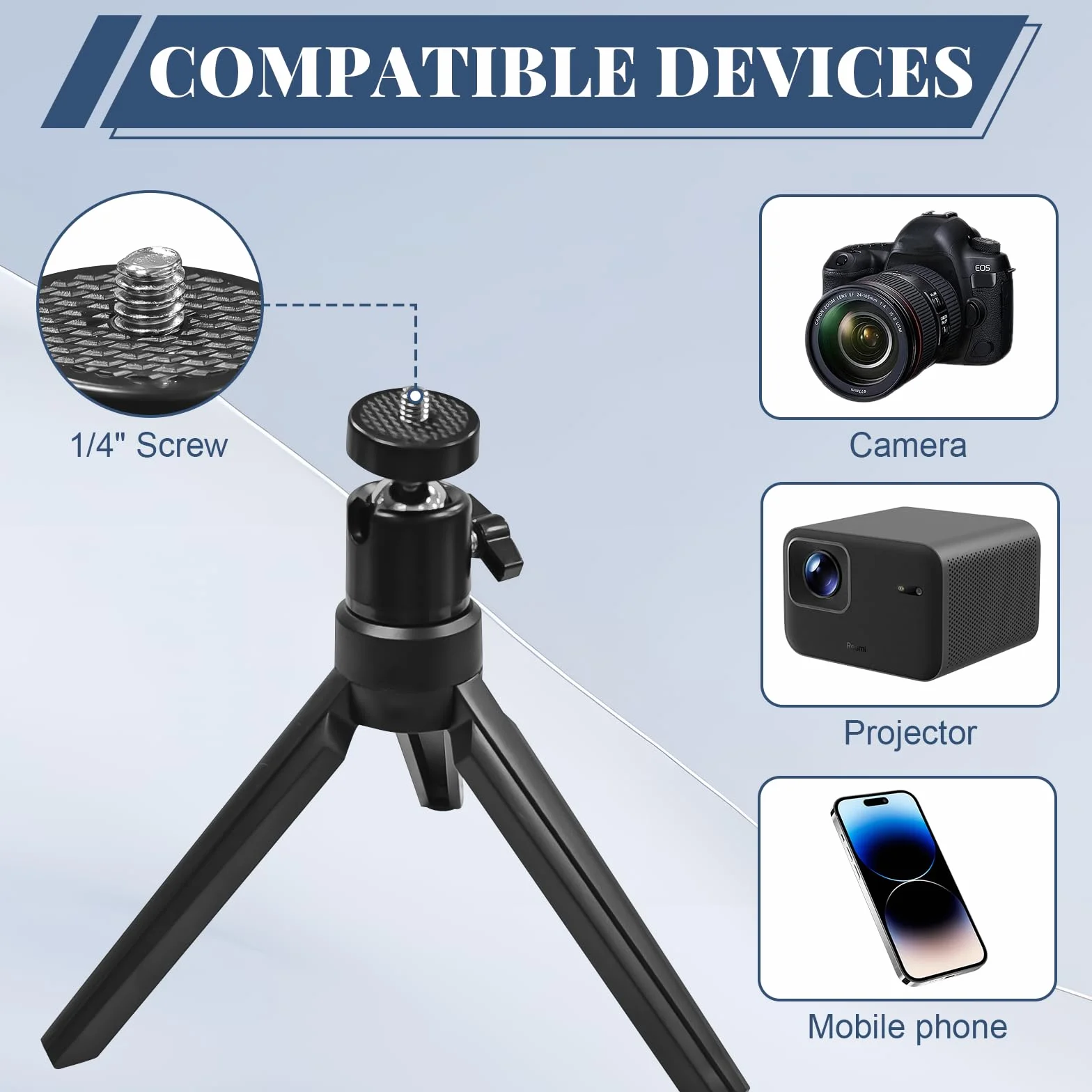 Support pour Smartphone et Pied Videoprojecteur 2 Pièces