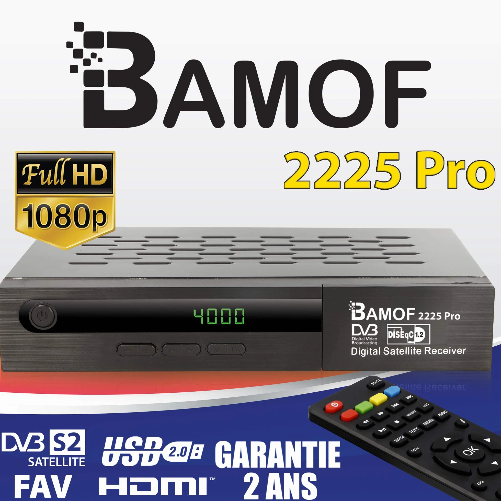 Récepteur Satellite Numérique HD-Line 2225 Pro HDTV DVB-S2 HDMI Full HD 1080p