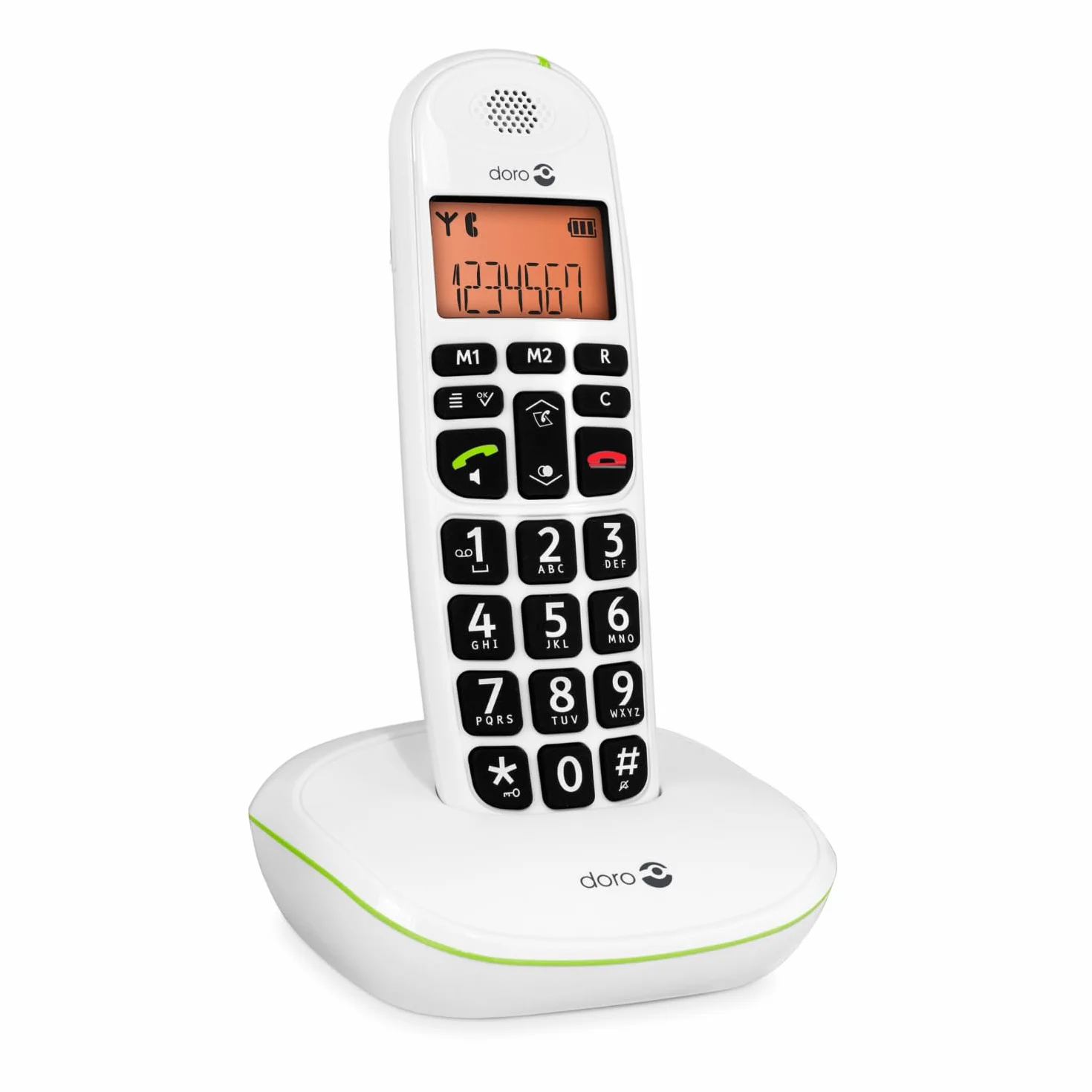 Doro PhoneEasy 100w Téléphone sans Fil DECT pour Seniors Grandes Touches Son Amplifié Blanc