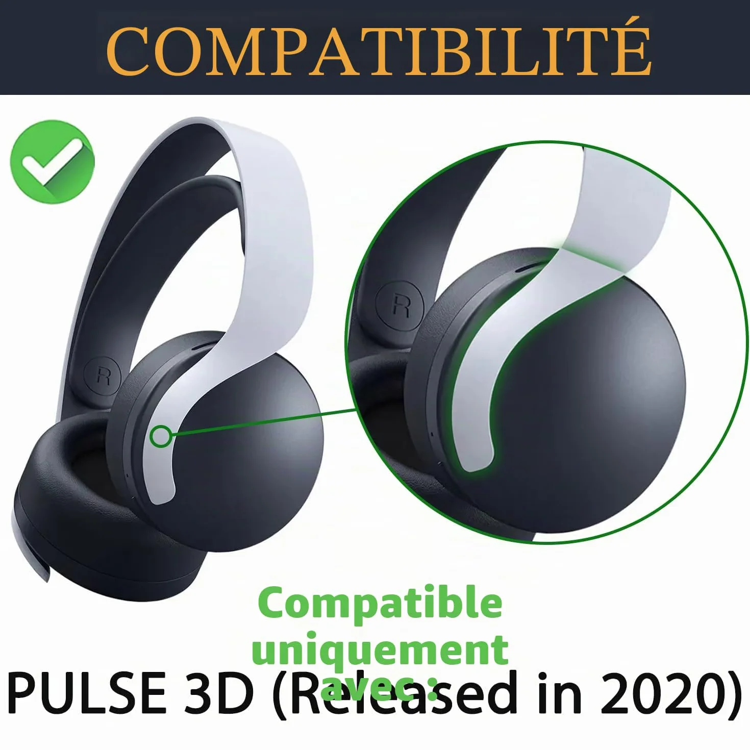 SOULWIT Mousse Coussin Coussinets pour Sony PlayStation 5 Pulse PS5 3D Wireless Casque Anti-Bruit