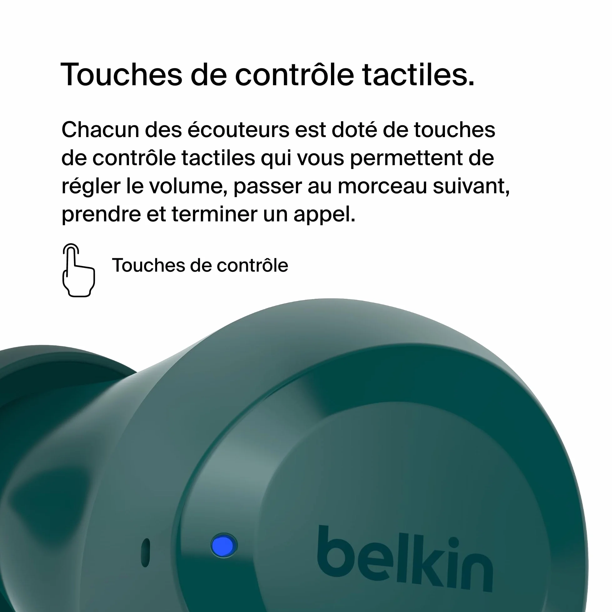Belkin Écouteurs True Wireless SoundForm Bolt (sans fil, jusqu'à 28h d'autonomie de batterie, mode mono, certification IPX4, Bluetooth, micro, pour iPhone, Galaxy, etc.)