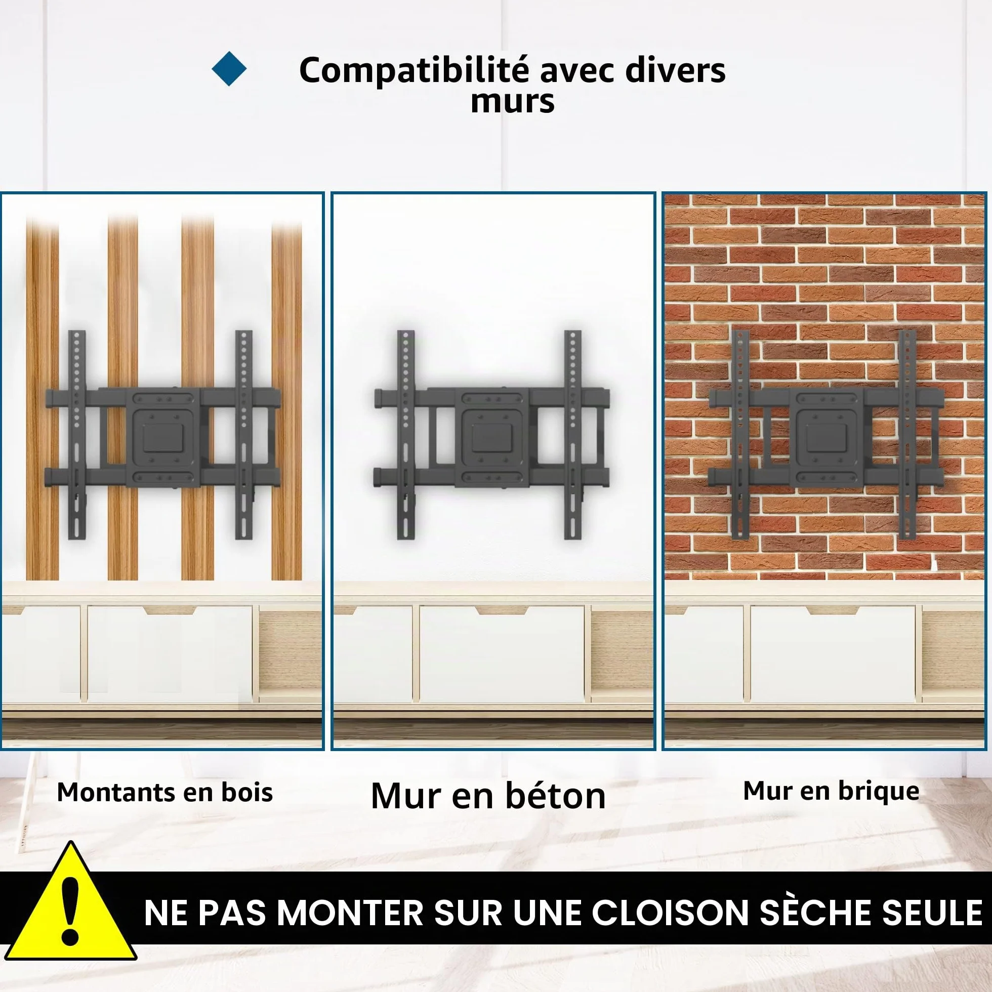 BONTEC Support Mural TV Pivotant Inclinable, Bras Articulé Extra Long 850mm, Compatible Écrans LCD/LED/OLED 32-70 Pouces jusqu'à 60 kg, Max VESA 400x400mm, Support TV Mural Orientable
