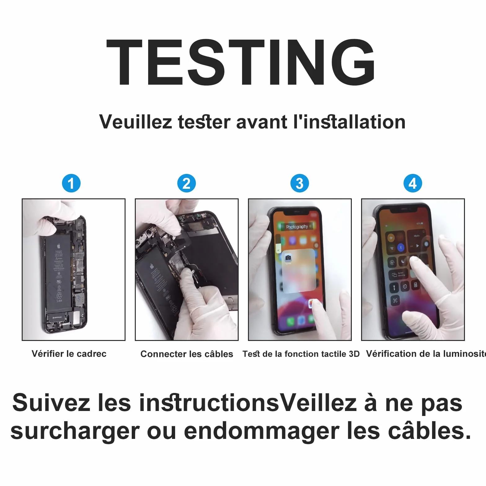 DIGI4U Écran pour iPhone 12/12 Pro LCD, True Tone Display Face ID Écran Tactile 3D de Remplacement pour iPhone 12/12 Pro avec kit de réparation