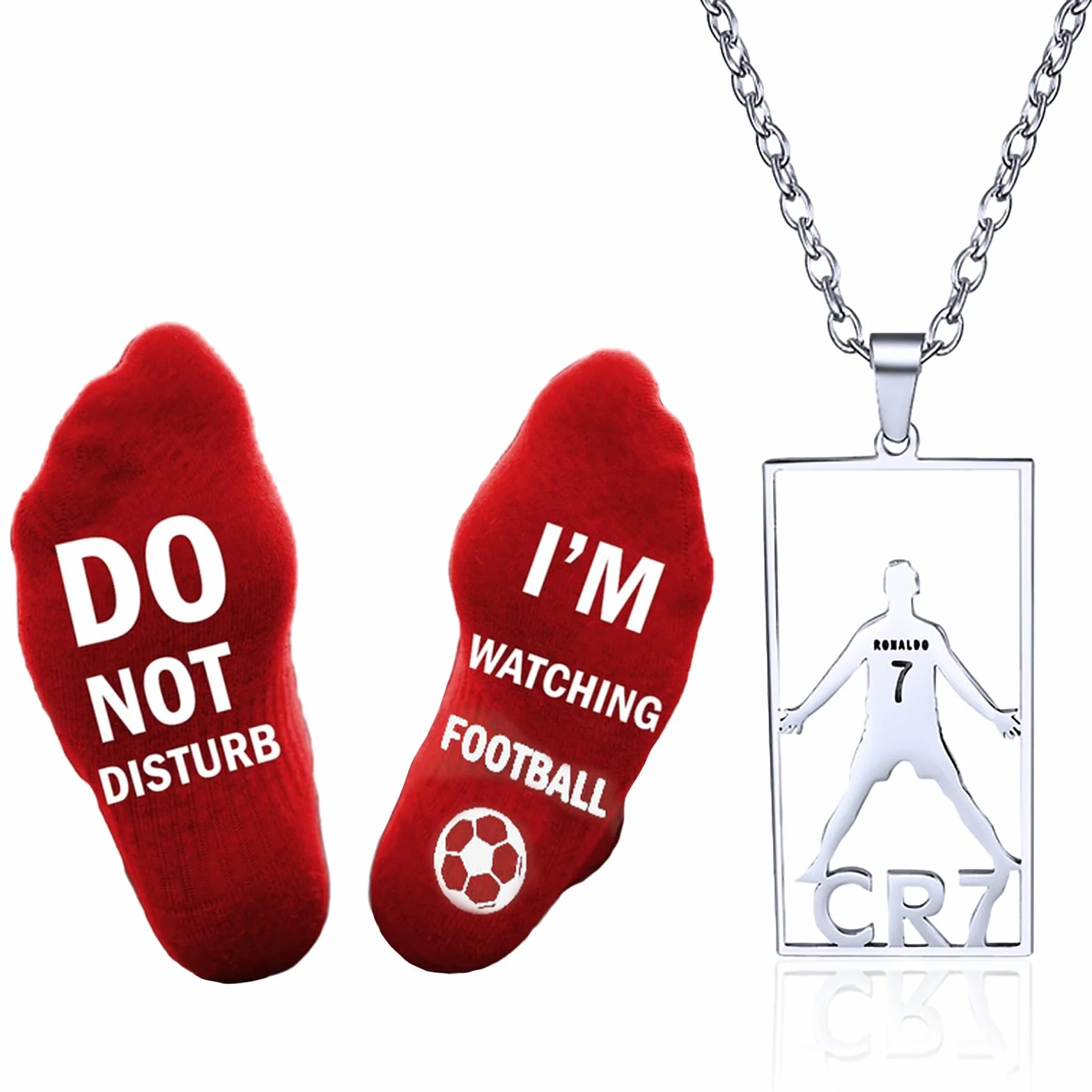 Collier de Football en Acier Inoxydable Pendentif Jersey pour Fans Hommes Garçons