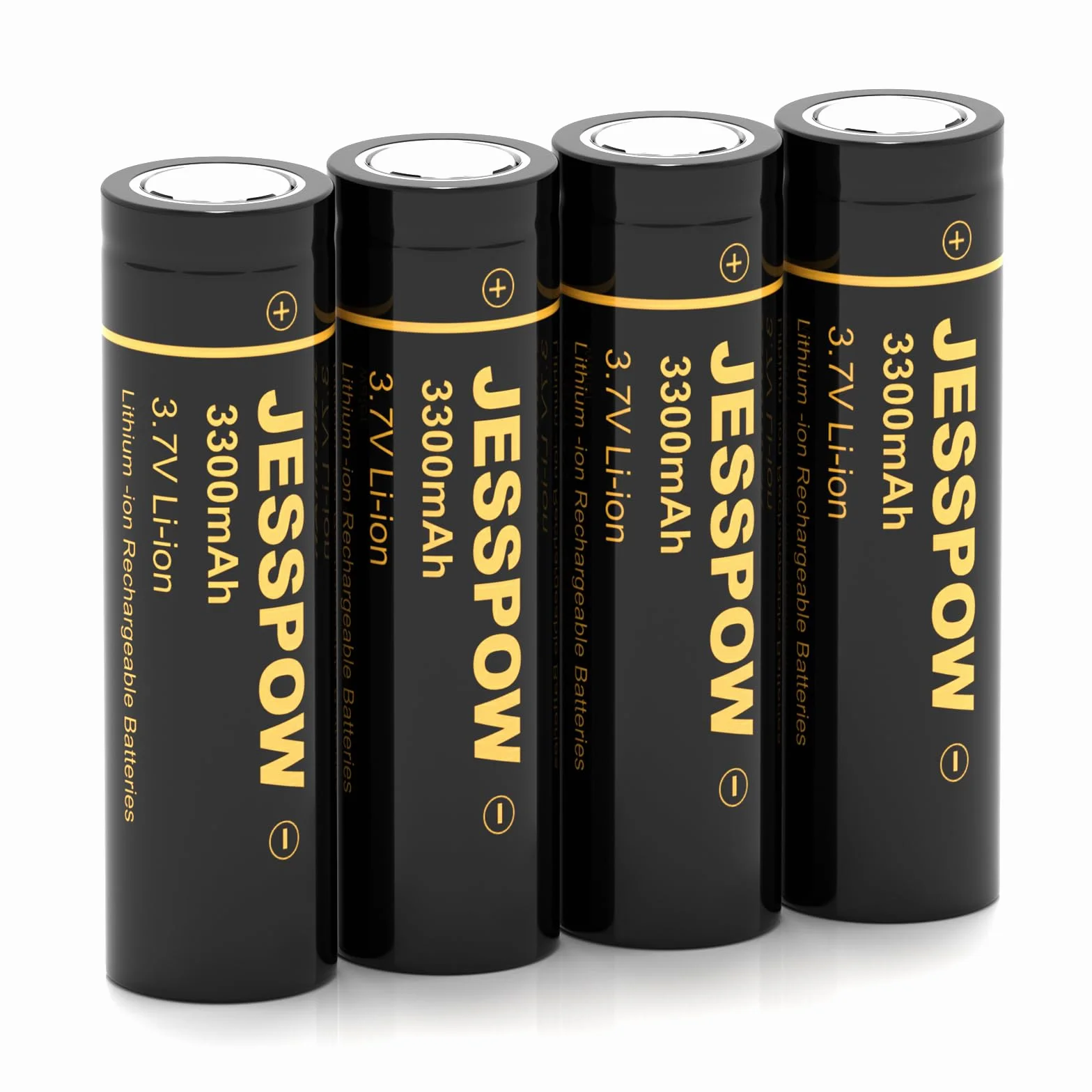 Batteries Rechargeables 3.7V 3300mAh 4Pcs Haute capacité pour Lampe Frontale LED Voiture télécommandée 18x65mm