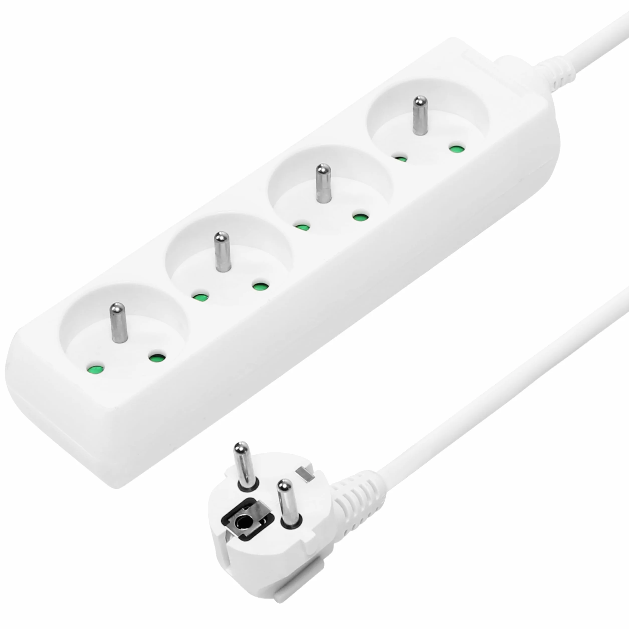 PremiumCord Multiprise 3m 4 Prises Françaises 230V Rallonge Sécurité Enfant Blanc