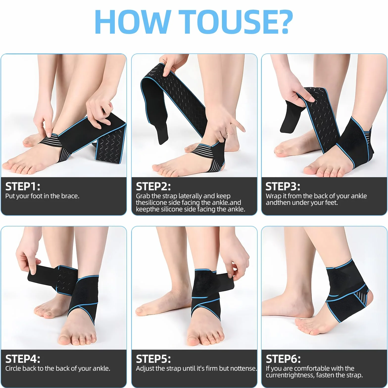 Chevillère Entorse Flexible Ultra Fine Ajustable Maintien Renforcée Unisexe Sport Bleu