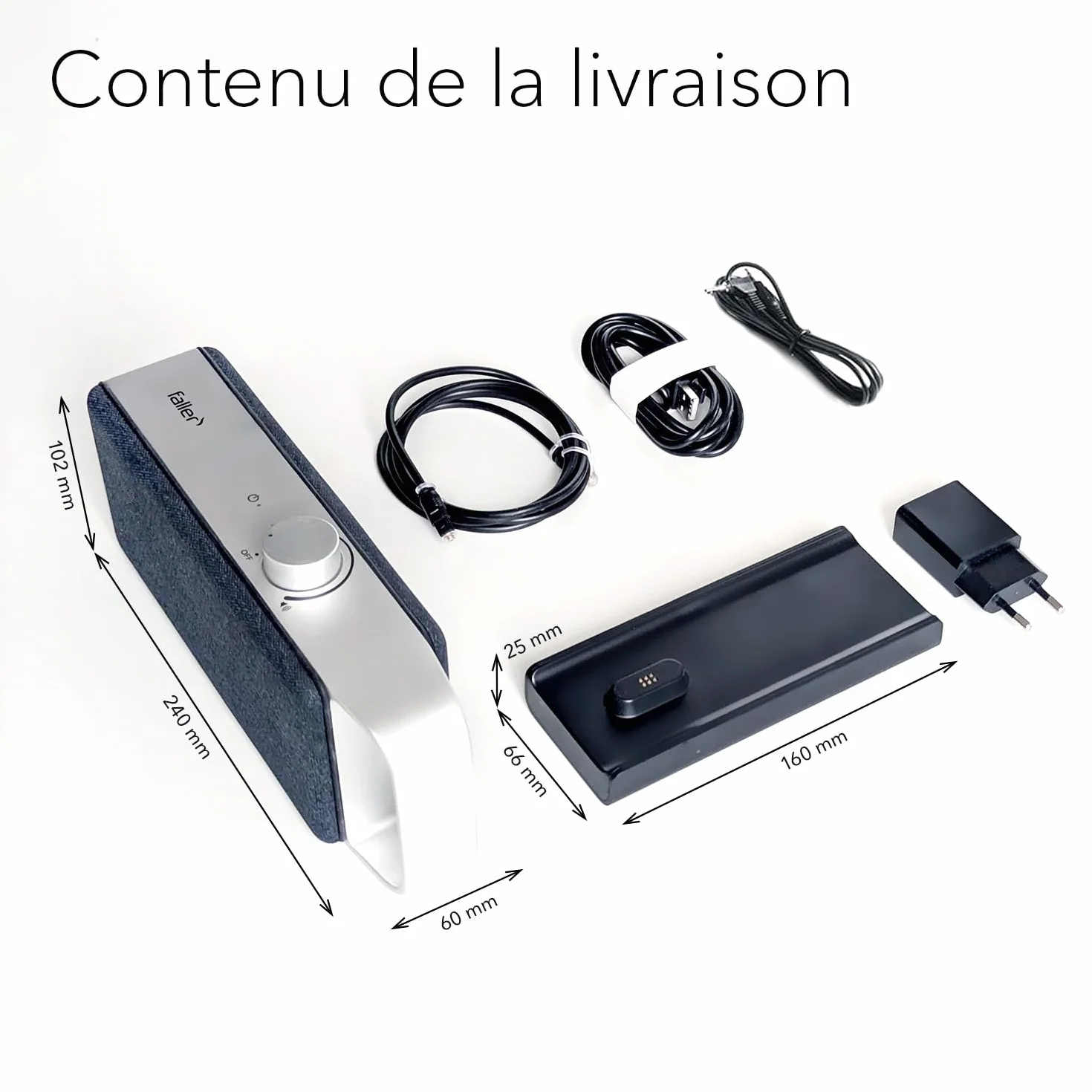 Faller Oskar Barre de Son sans Fil Technologie Clear Voice Compacte Portable Noir