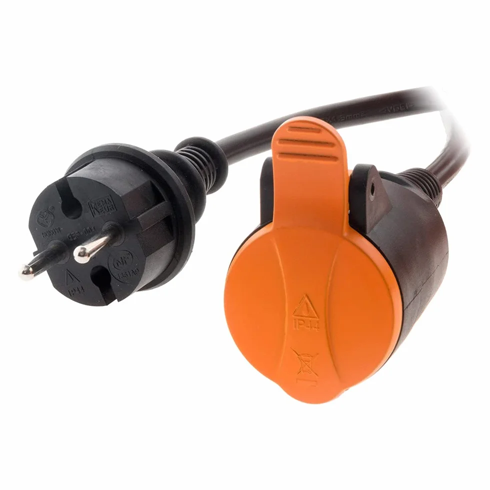 Rallonge étanche 2P H05VV F 2x1,5mm² 25m Orange Zenitech