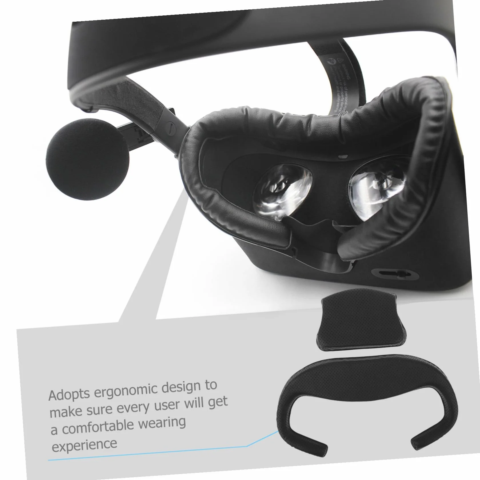 FRCOLOR VR Glasses Face Pad Set Compatible with Pimax Crystal Ergonomic PU Sponge Cushion Light Blocking Sweat Absorption