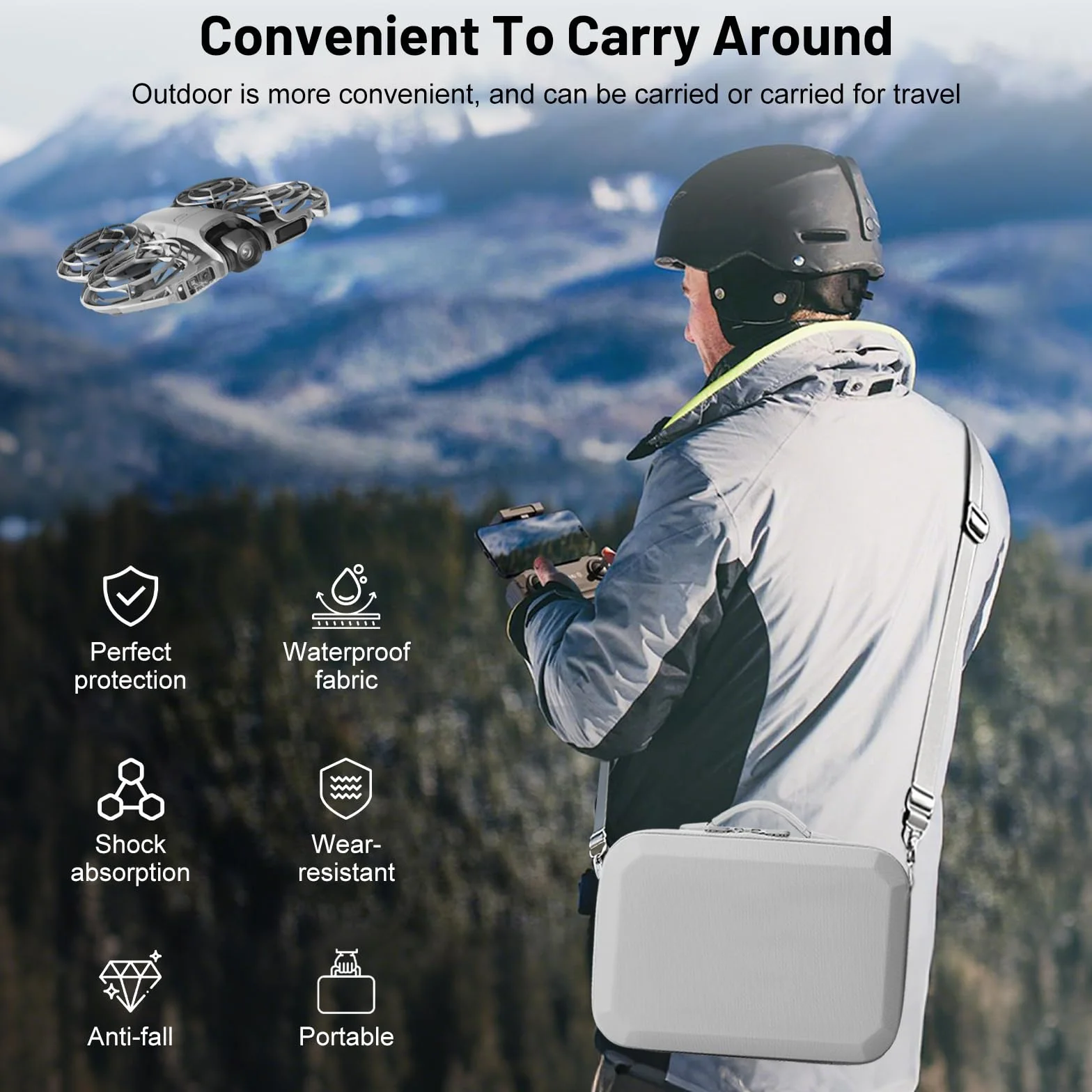 Étui Case pour DJI Neo 2 Sac, Sacoche pour DJI Neo 2 Fly More Combo Accessoires Housse, pour Manette RC-N3/Batterie Neo2 Transport Boîte de Voyage, pour Rangement Drone