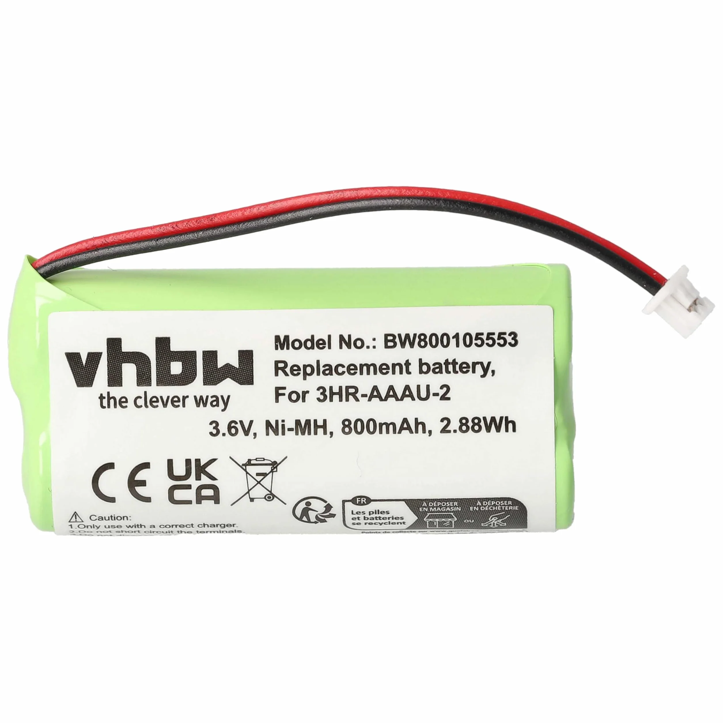 vhbw 1x Batterie Compatible avec Bang & Olufsen BeoCom 2 téléphone Fixe sans Fil (800mAh, 3,6V, NiMH) - Remplacement pour 3HR-AAAU-2