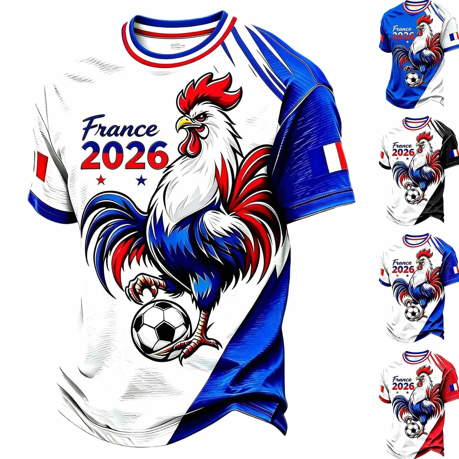 Maillot Femme France 2026, T-Shirt Fan Équipe de France Football