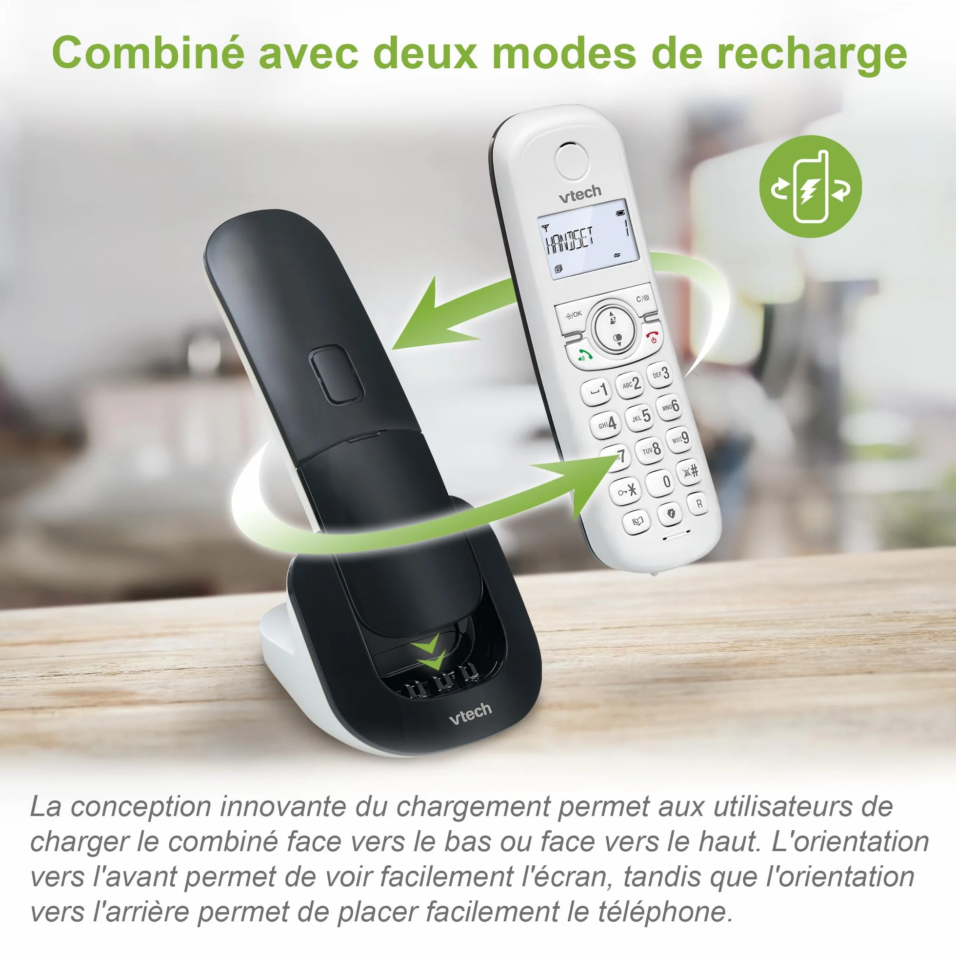 VTech CS1500 Téléphone sans Fil DECT Double Charge avec Blocage d'appel, Identification Appelant