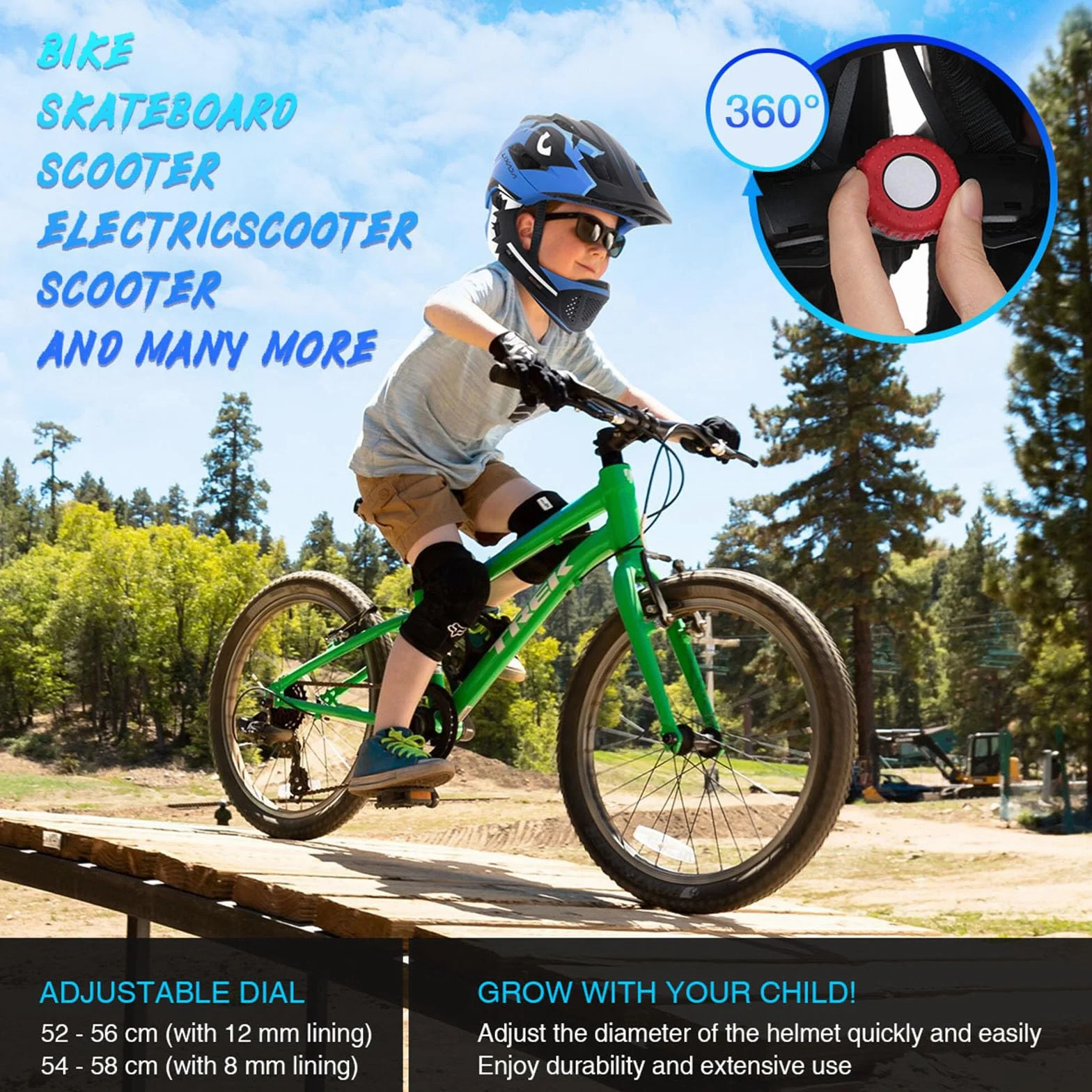 Lixada Casque Intégral Détachable Enfants Vélo Sécurité Sportive Skateboarding Roller