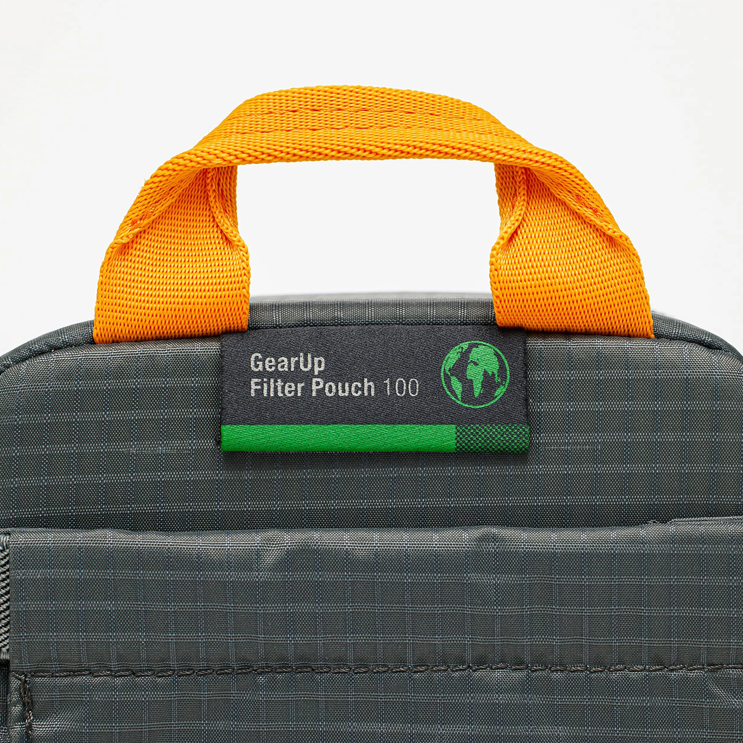 Lowepro Gearup Filter Pouch 100, Étui à Filtre avec 10 Feuille, 2 Ronds, Support de Filtre, pour Appareil Photo, Étui à Carte Anti-Rayures, Tissus Recyclés, Gris