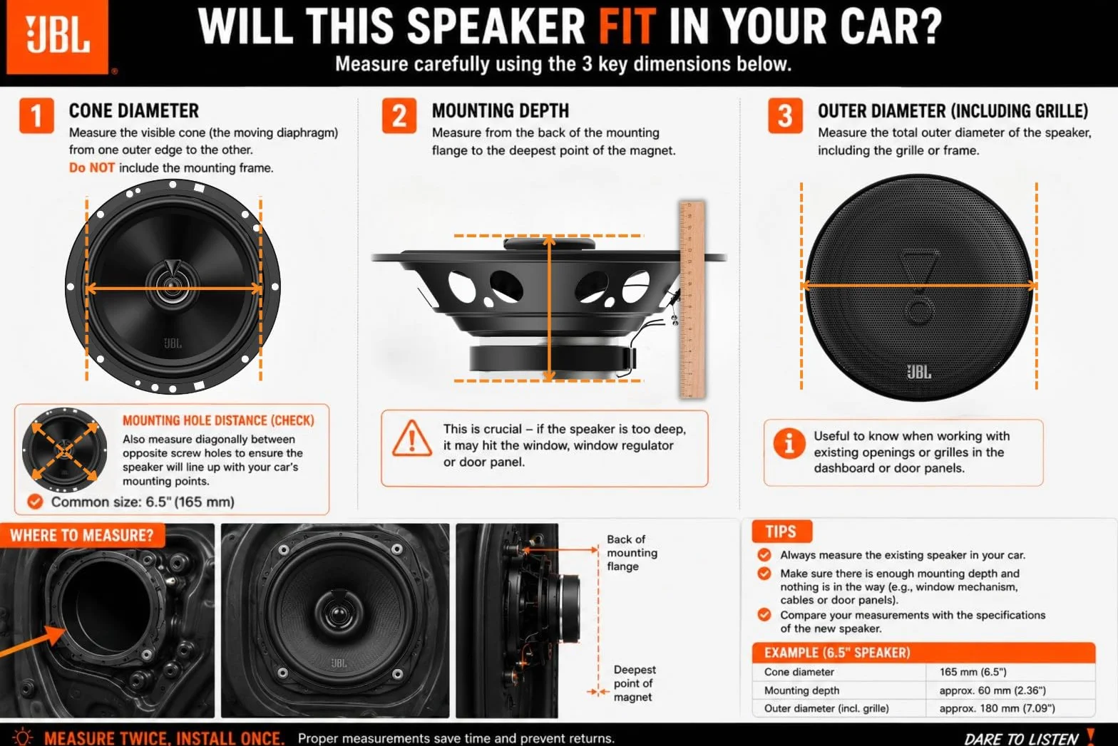 JBL Stage2 Haut Parleur Voiture Coaxiaux 130mm 50W RMS 400W Max Paire