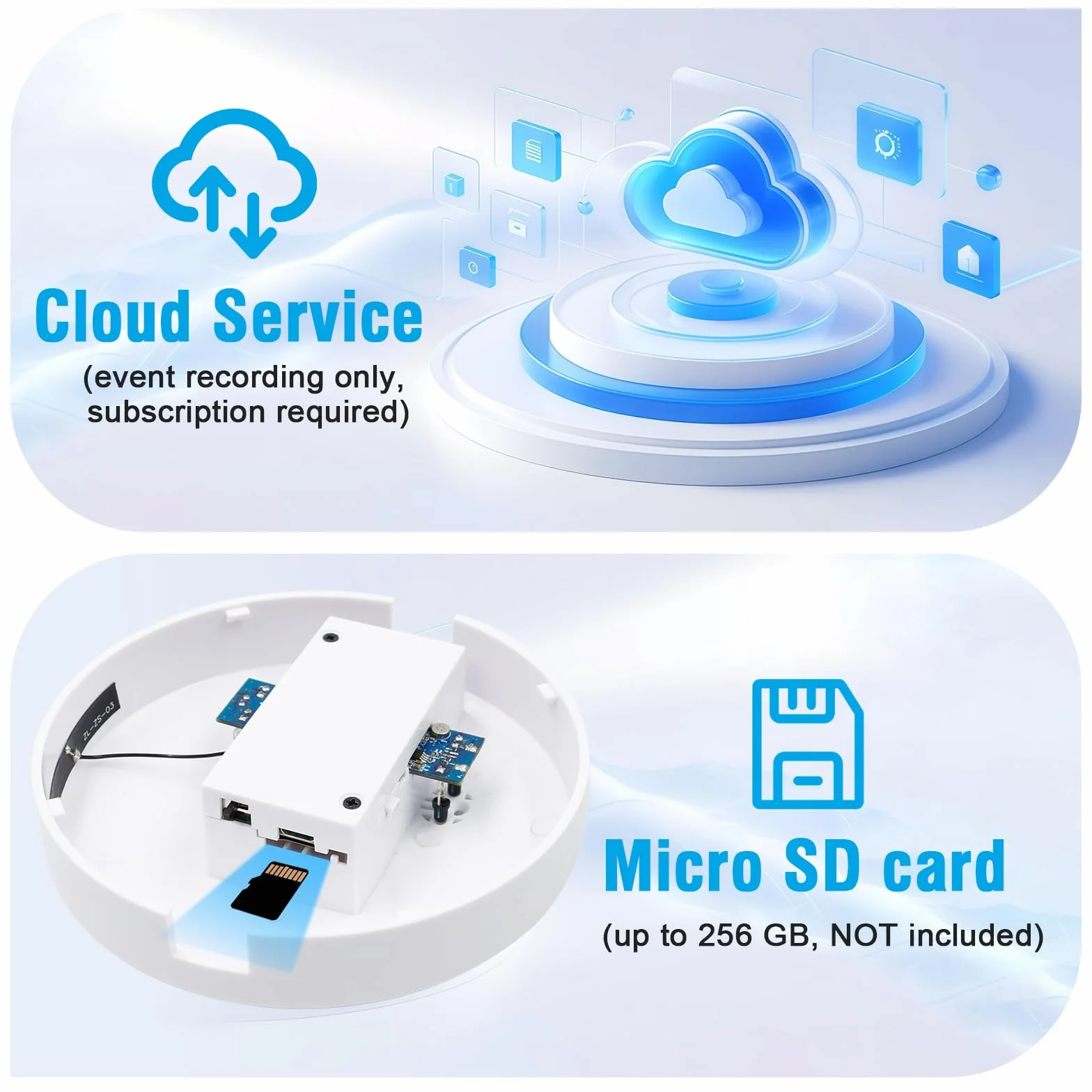 Caméra Cachée WiFi, 2,4/5G Mini Camera Espion sans Fil HD Détecteur de Fumée, HD 1080P Micro Camera Espion avec Vision Nocturne/Détection de Mouvement