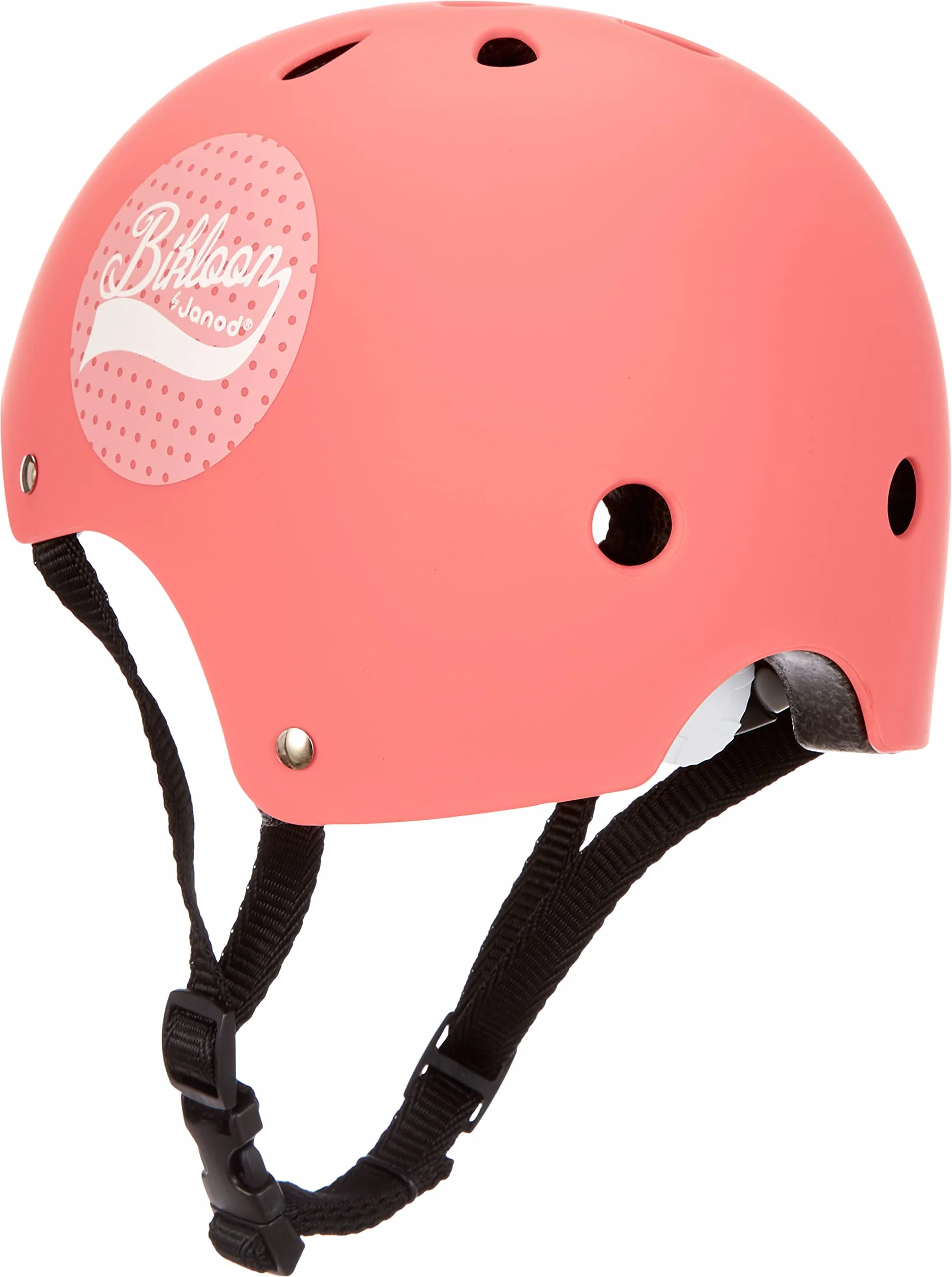 Janod Casque Vélo et Draisienne Enfant Rose à Pois Taille S Réglable 47-54 cm 11 Trous de Ventilation Dès 3 Ans