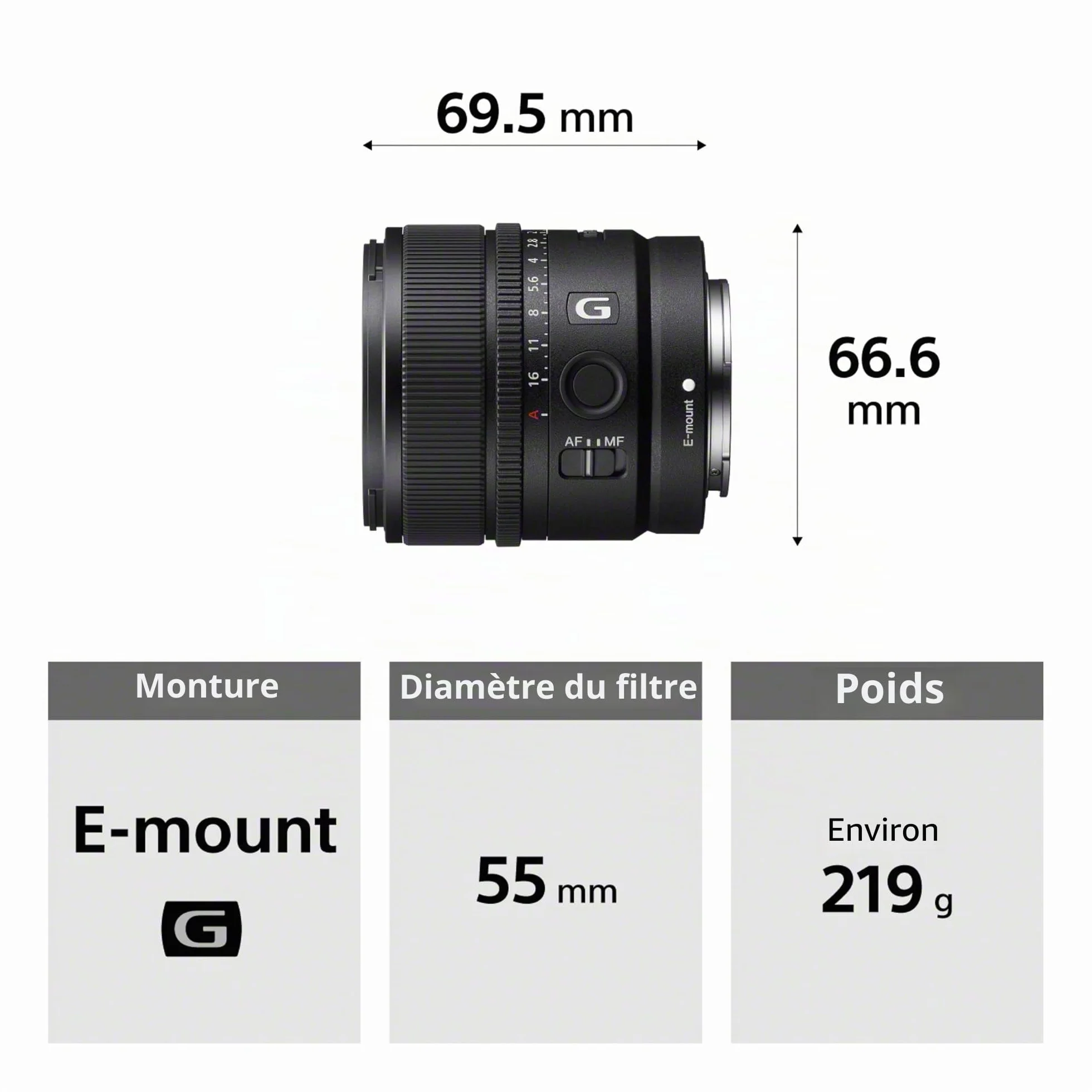 Sony SEL15F14G 15 mm F1.4 G Objectif Grand-Angle Plein Format APS-C E-Mount