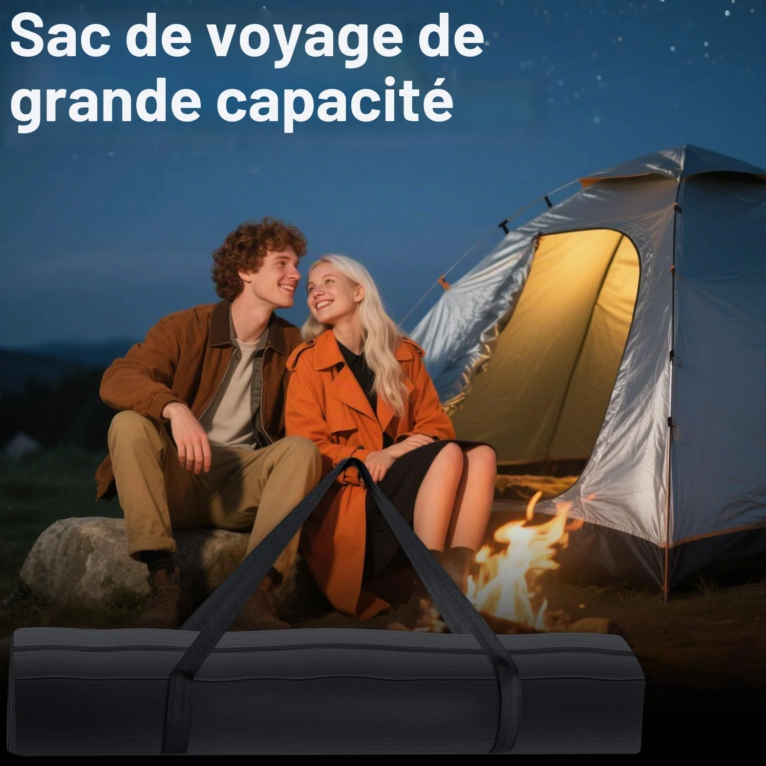 Zikenis Sac de Trépied 120×20 cm étanche pour Camping, Rangement Portable pour mât de Tente
