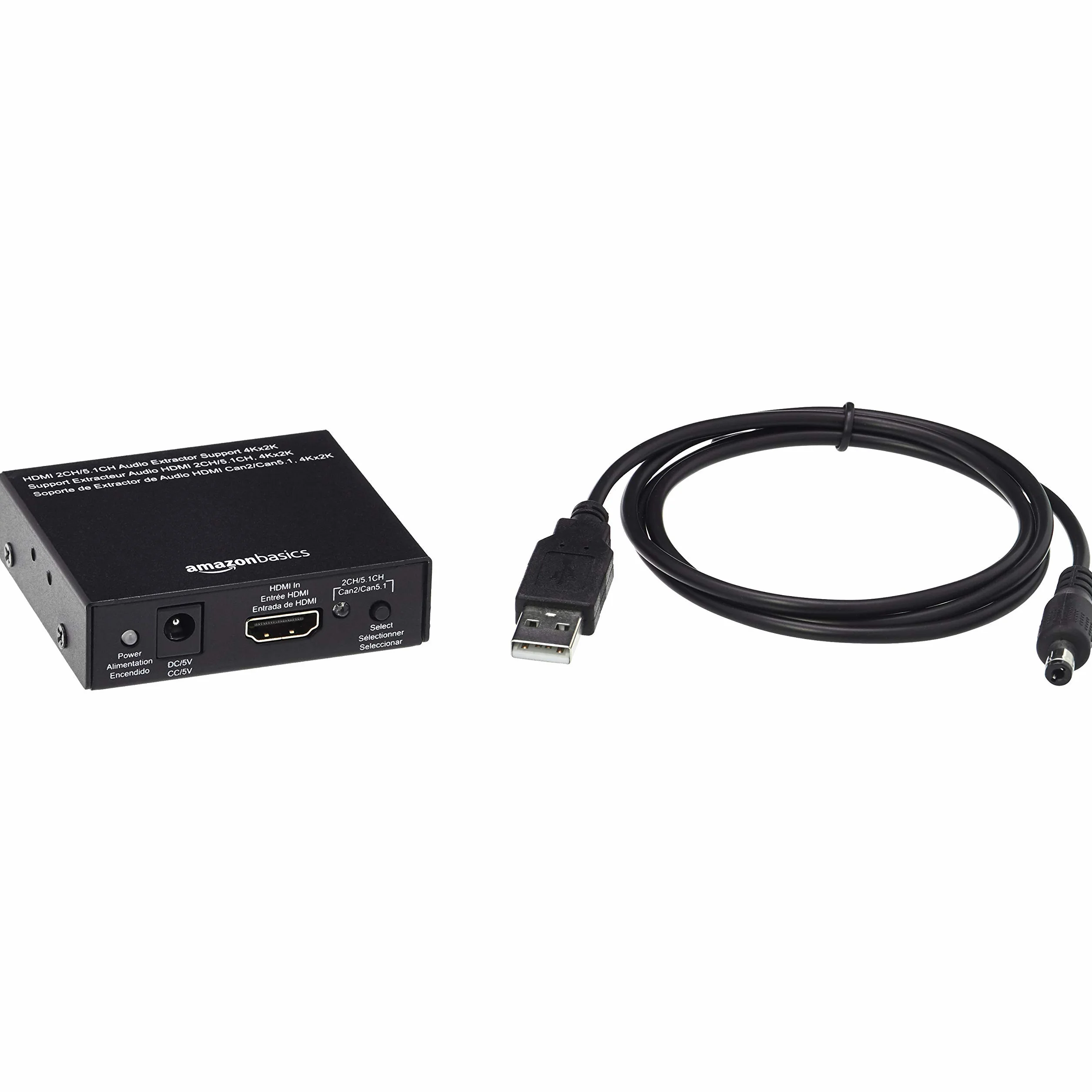 Amazon Basics Extracteur/Convertisseur HDMI vers HDMI et Audio (Stéréo RCA ou S/PDIF​​), 4K, @30Hz, Noir