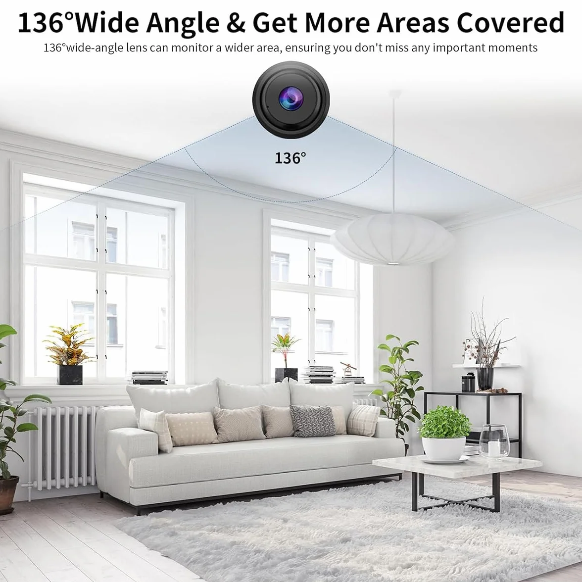 WiFi Caméra,1080P HD Caméra de Surveillance Interieur/Extérieur sans Fil avec Audio et Vidéo, avec Enregistrement Longue Batteries, pour l'extérieur/intérieur