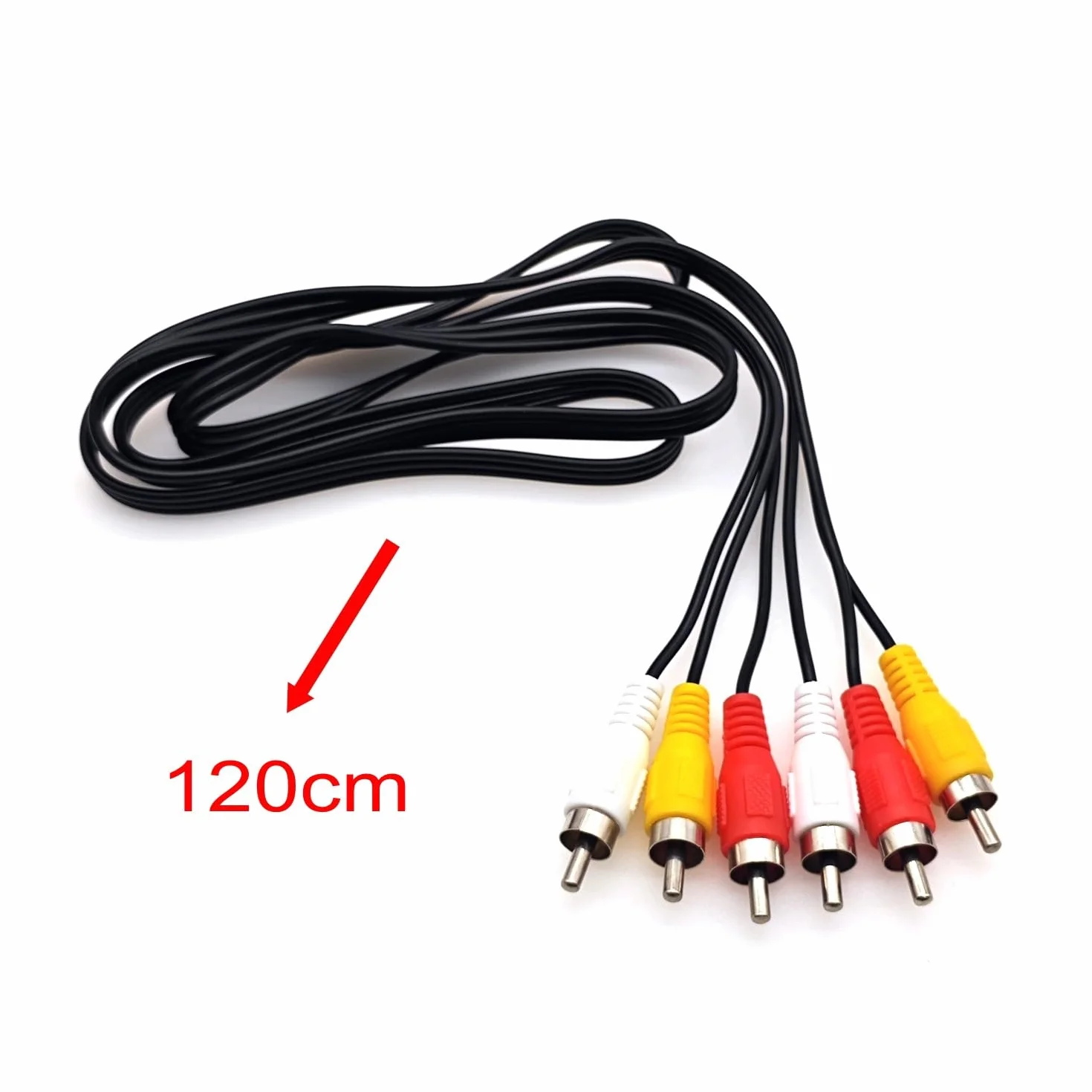 JZK 1,2 m Câble composite AV rouge jaune blanc 3 RCA mâle vers 3 RCA mâle, câble audio vidéo pour connecter un lecteur VHS/vidéo/DVD au téléviseur