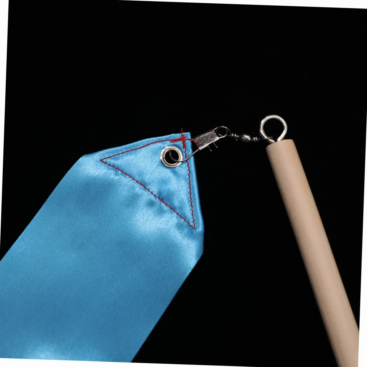 BESPORTBLE Ruban de Gymnastique Artistique Bleu 2 Pièces Poignée en Bois et Soie
