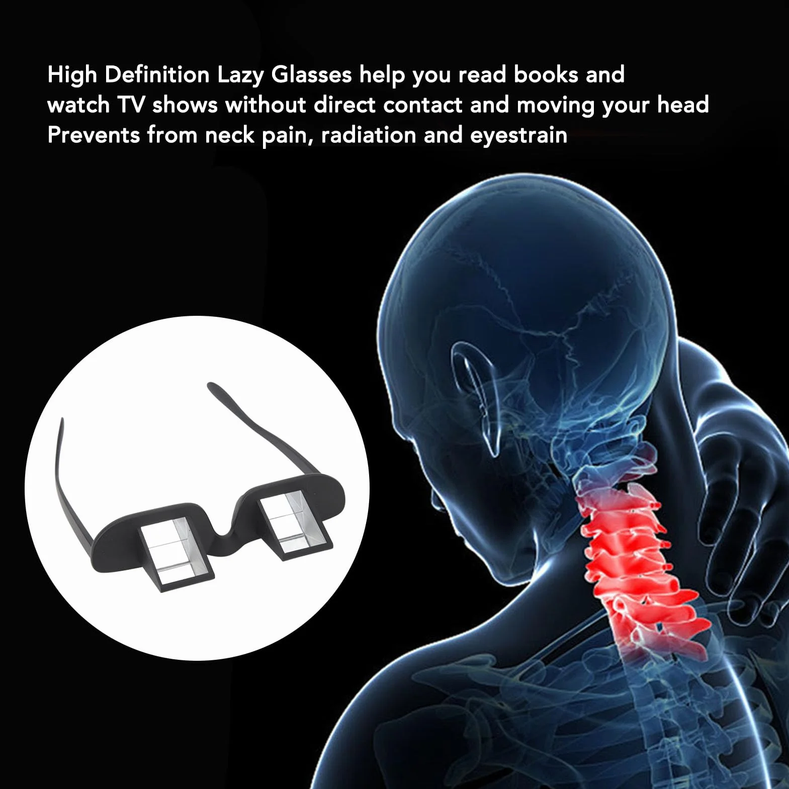 Lunettes Paresseuses pour éviter les Crampes au Cou, Lunettes à Prisme à 90 Degrés pour Regarder la Télévision ou Lire, Idéales pour la Pêche, les Employés de Bureau et les