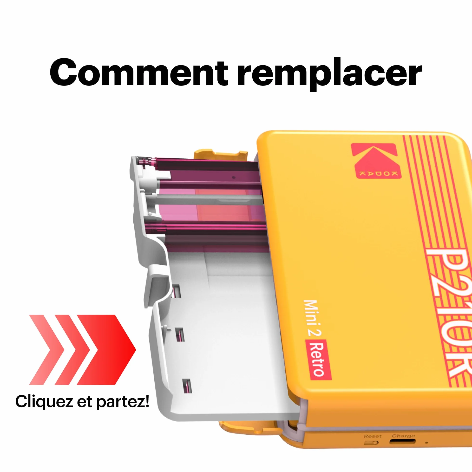 KODAK ICRG260 – Cartouche photo 4PASS avec papier 60 tirages 5,3x8,6 cm, Compatible Mini Shot 2, Mini Shot 2 Retro, Mini 2, Mini 2 Retro