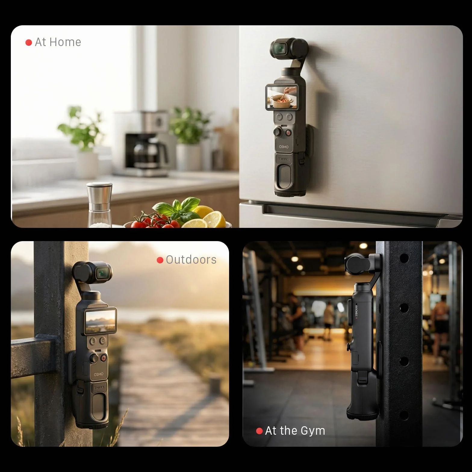 Tilta Base de Filtre Magnétique Compatible avec DJI Osmo Pocket 4, Support Rotatif Rangement Filtres avec Trépied, Plaque Arrière Magnétique Compatible MagSafe, Peut Contenir 3 Filtres TA-T65-FSE-B