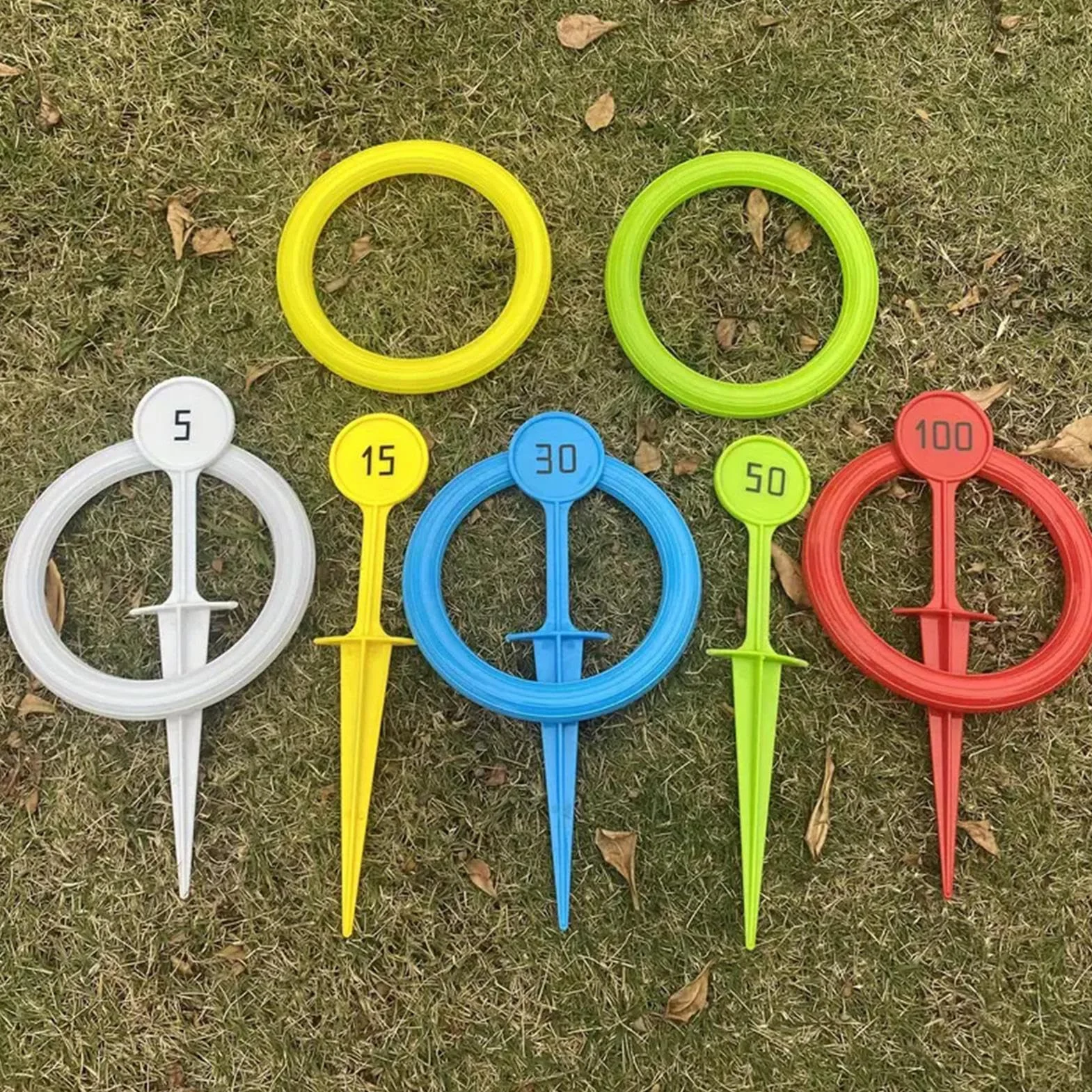 Jeu De Lancer D'anneaux pour Adultes - Jeux Extérieurs Colorés pour Jardin, Accessoire Sportif De Cour