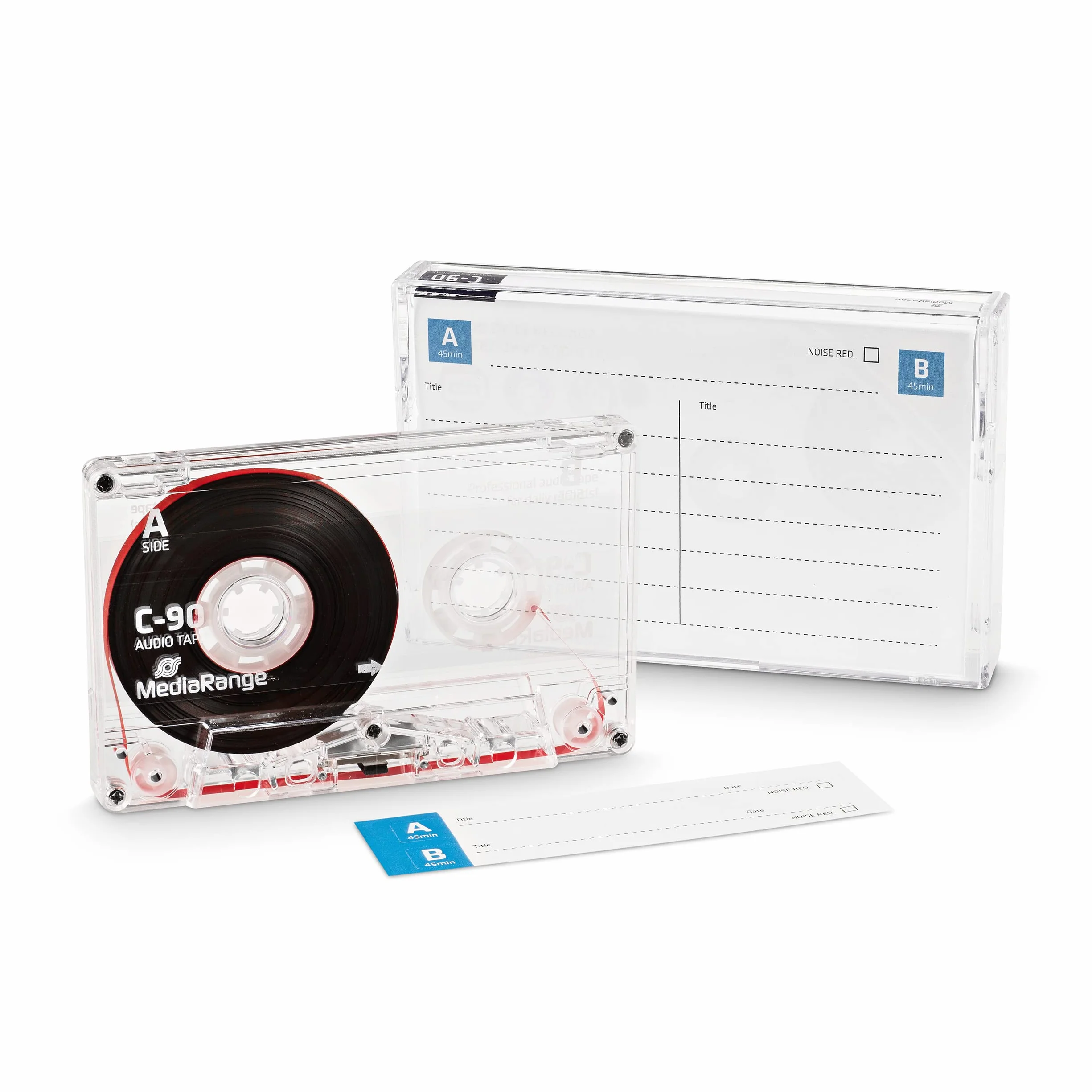 MediaRange Cassette Audio Professionnelle C-90 I 90 Min Type 1 Bias Normal Transparent